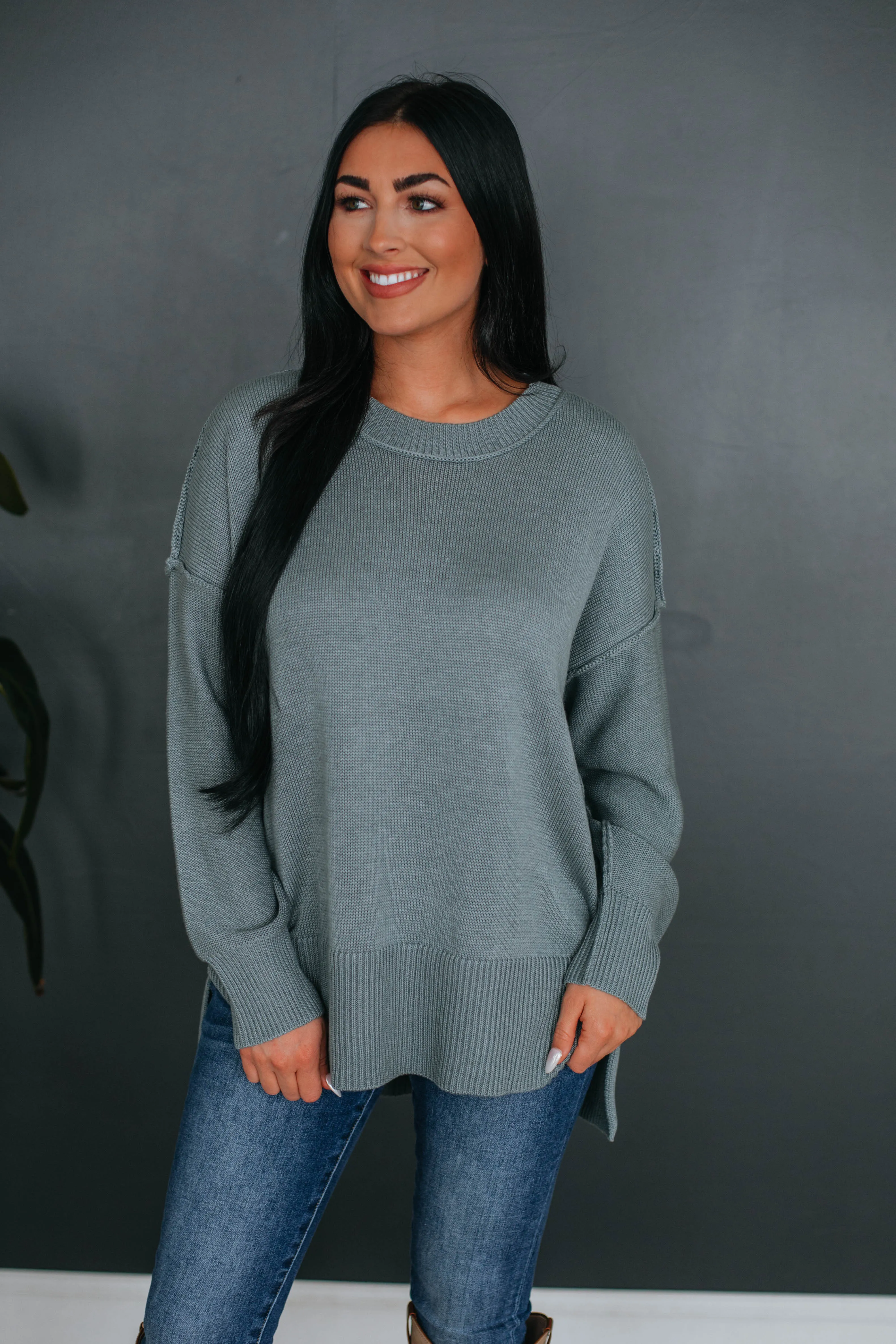 Leland Sweater - Slate sold by Wild Oak Boutique