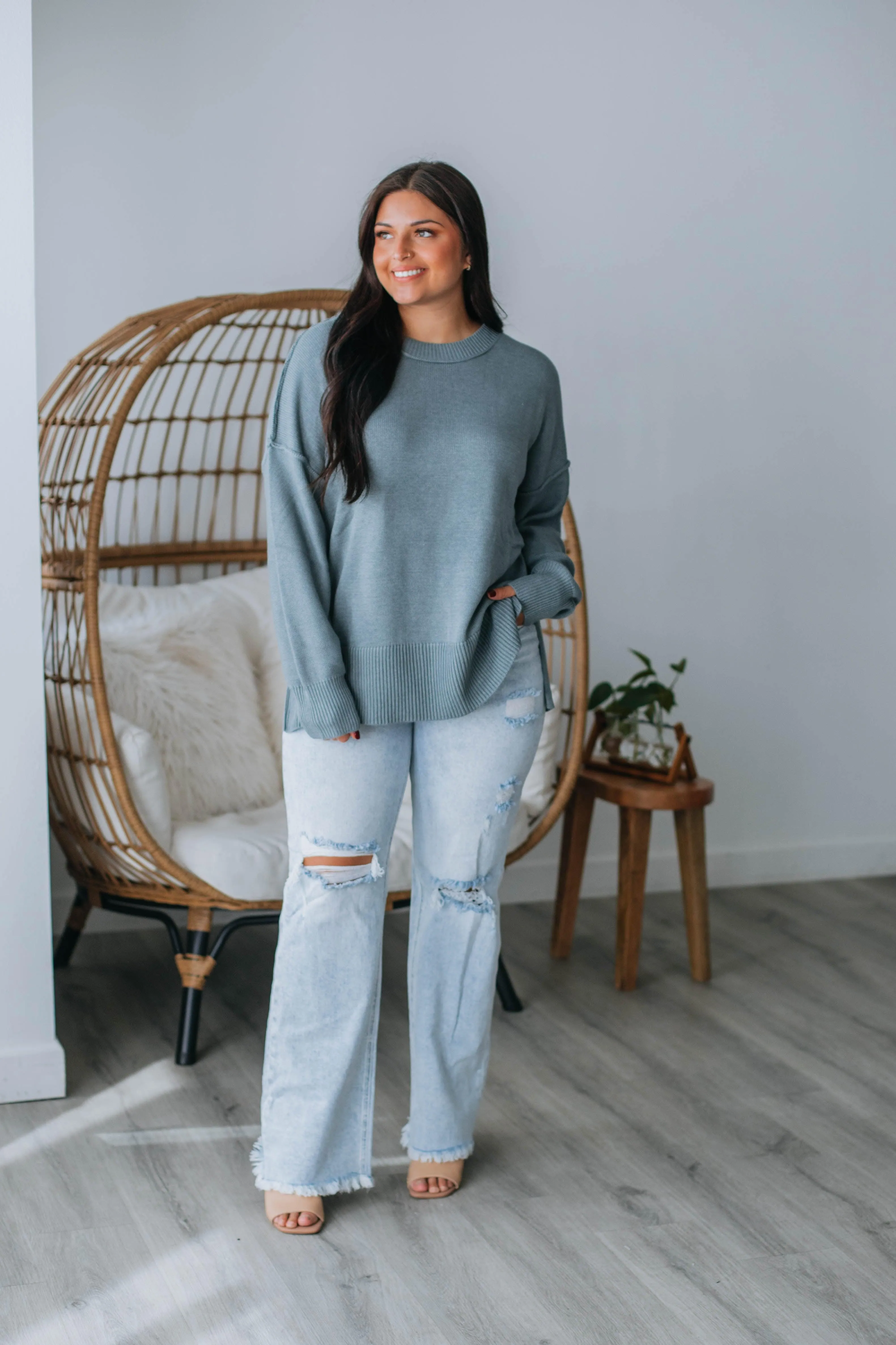 Leland Sweater - Slate sold by Wild Oak Boutique product image thumbnail 5