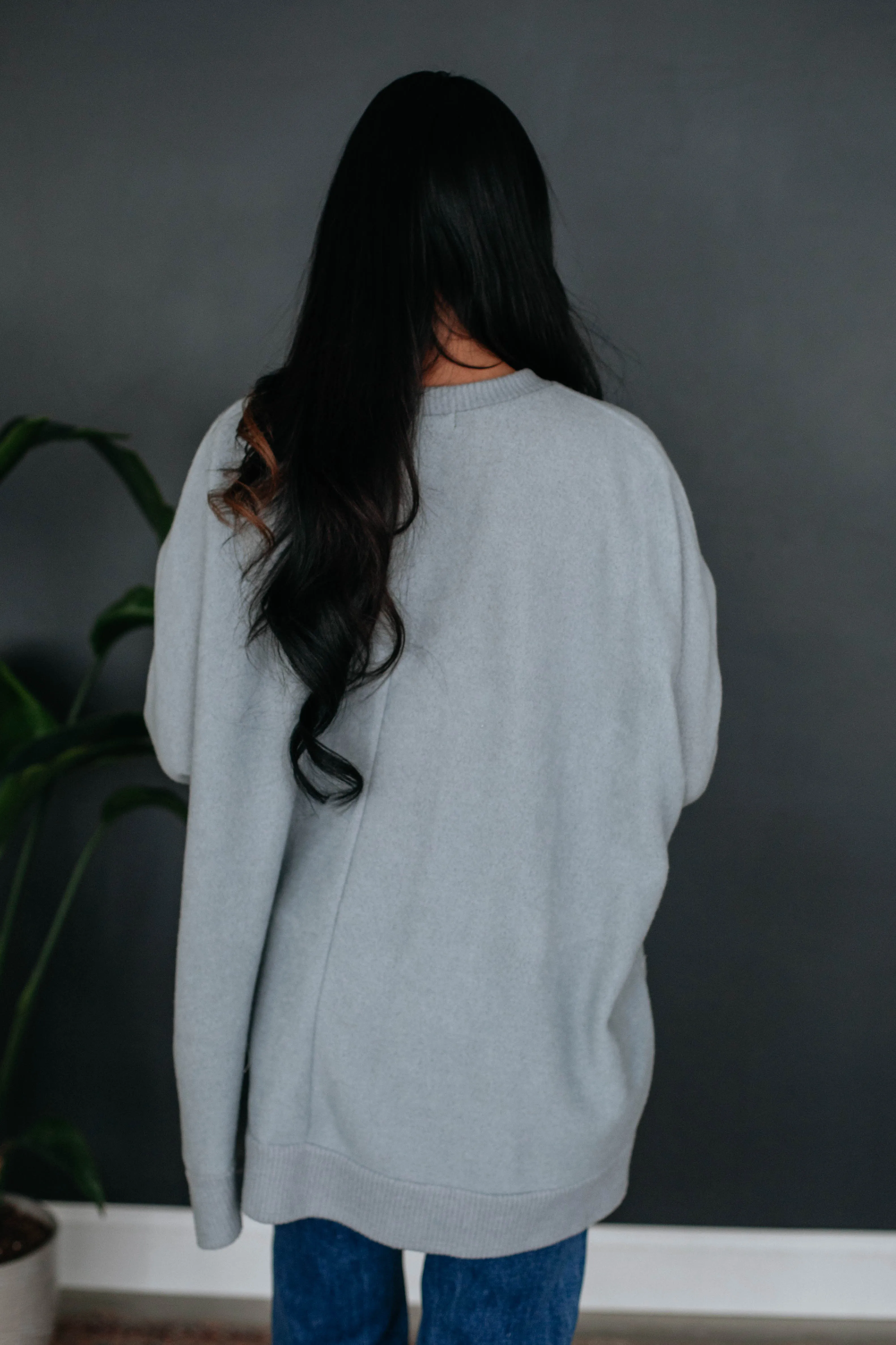 Felix Oversized Top - Heather Grey sold by Wild Oak Boutique product image thumbnail 4