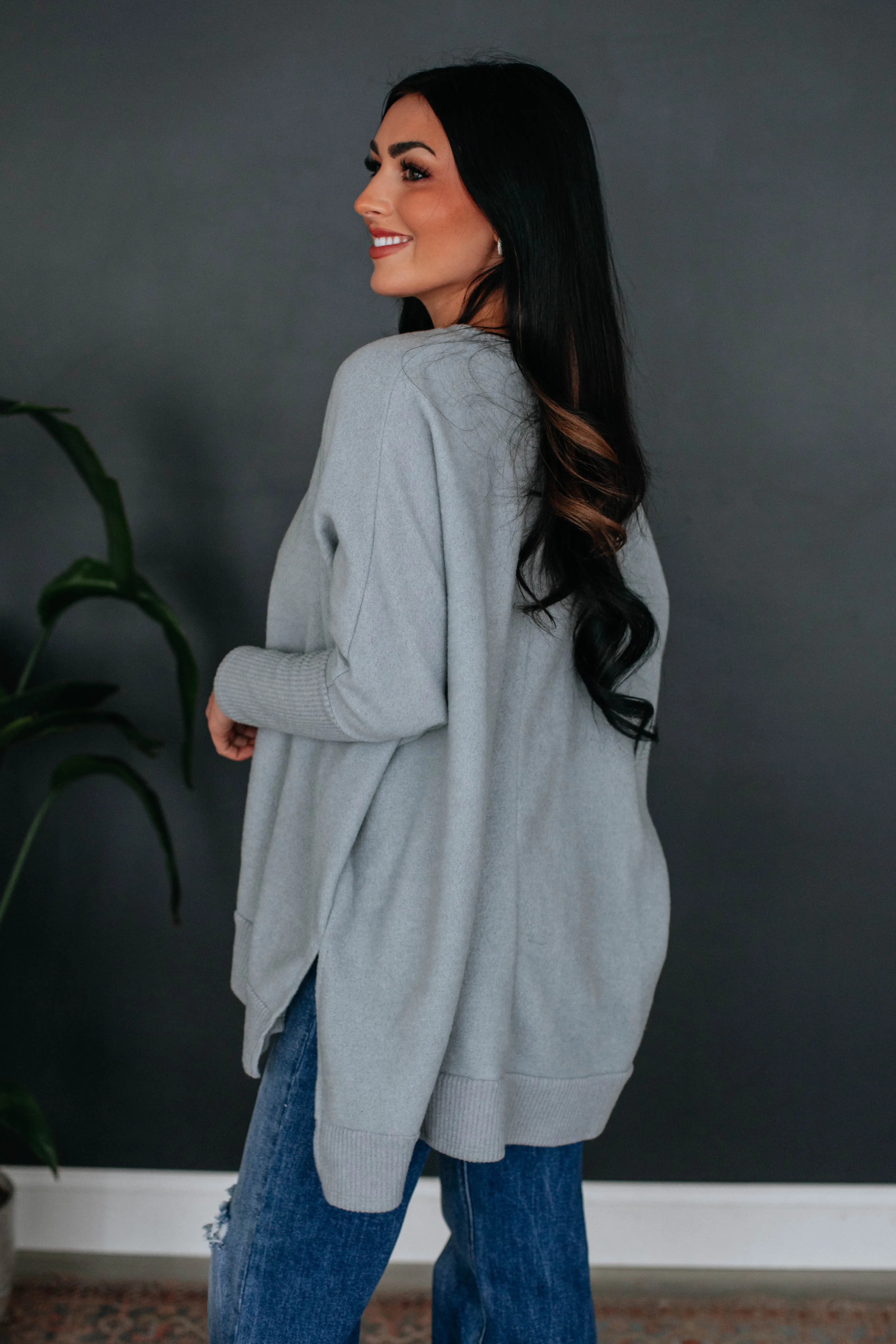 Felix Oversized Top - Heather Grey sold by Wild Oak Boutique product image thumbnail 3