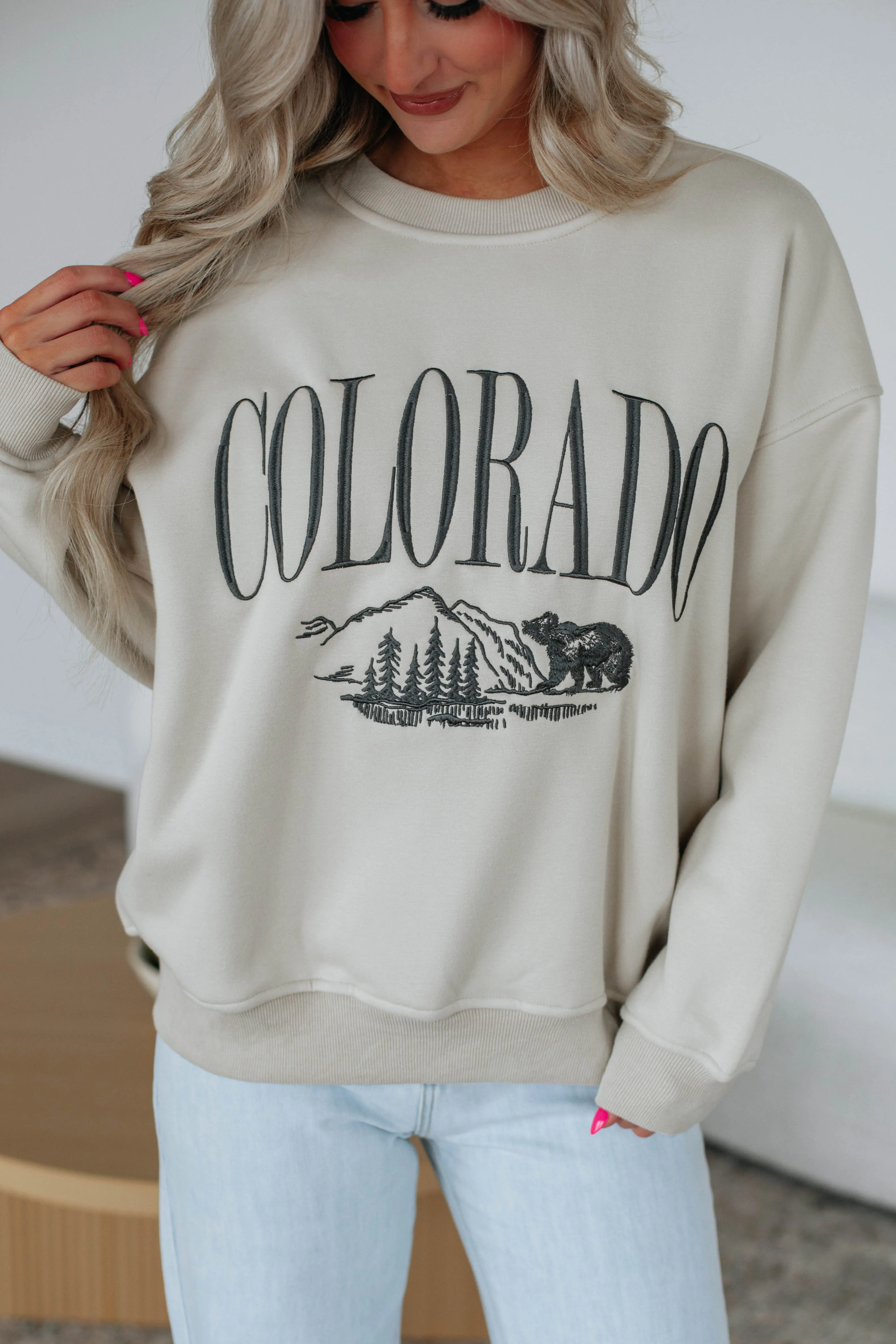 Colorado Graphic Crewneck sold by Wild Oak Boutique product image thumbnail 2