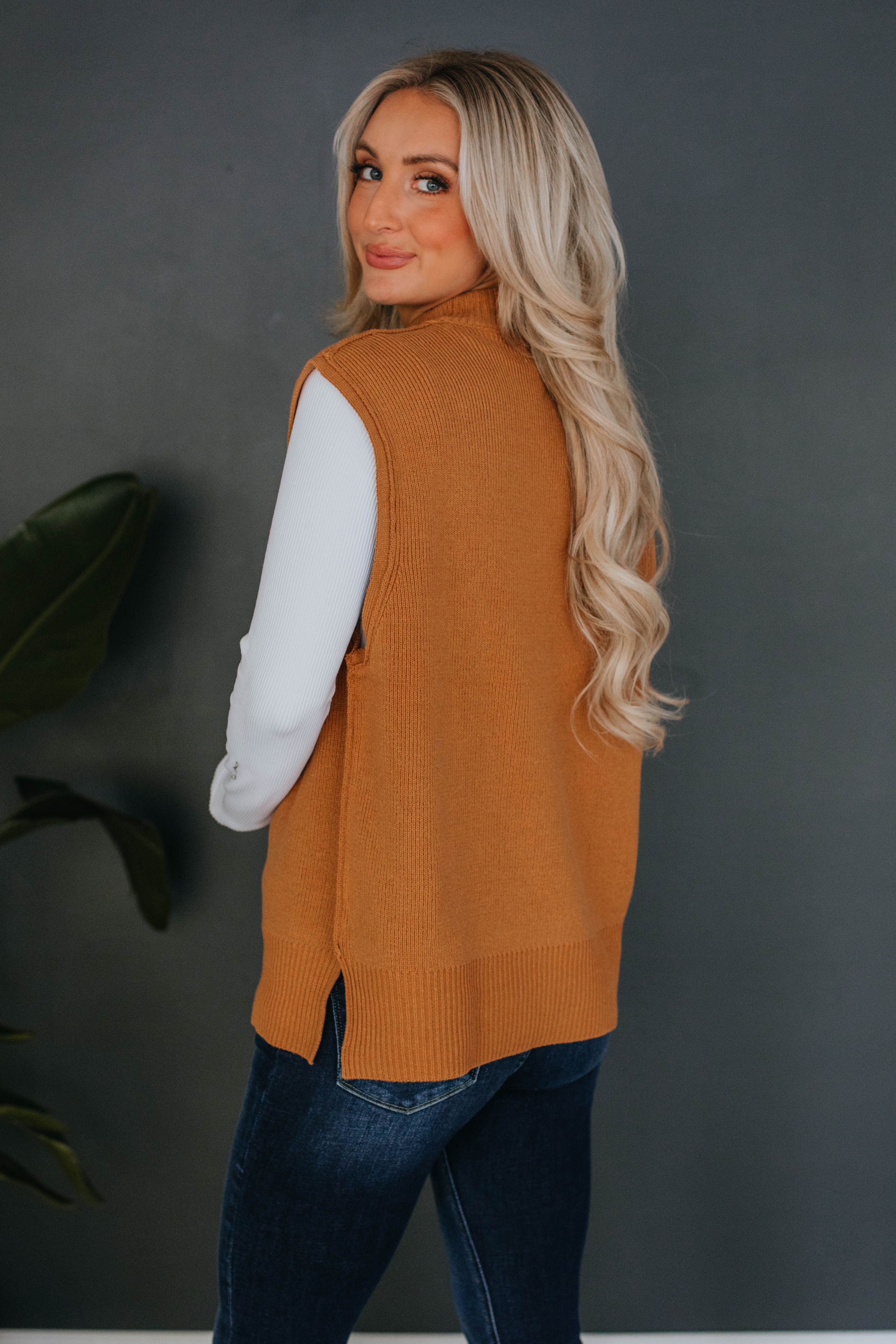 Astra Sweater Vest - Camel sold by Wild Oak Boutique product image thumbnail 5