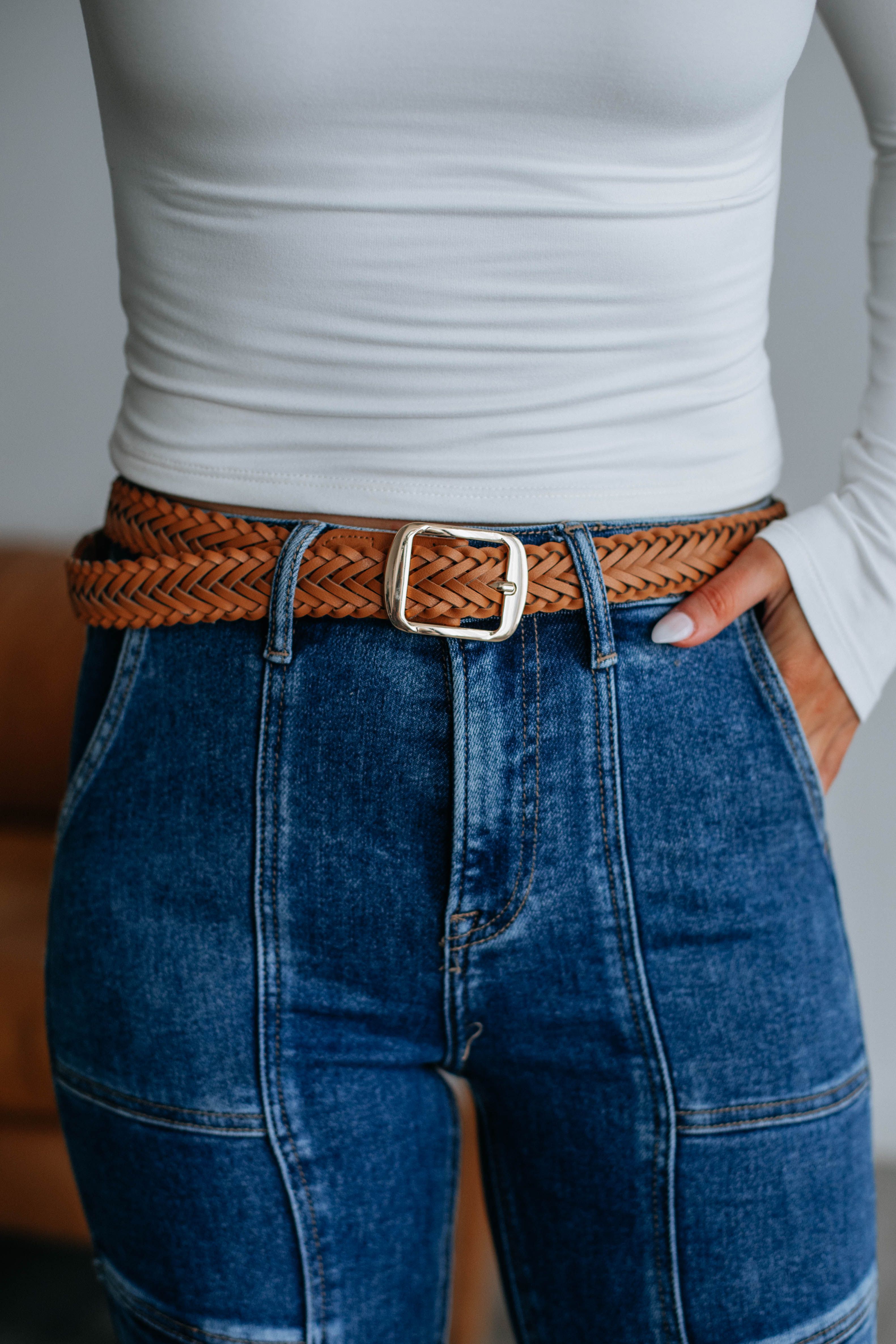 Luella Braided Belt - Camel sold by Wild Oak Boutique