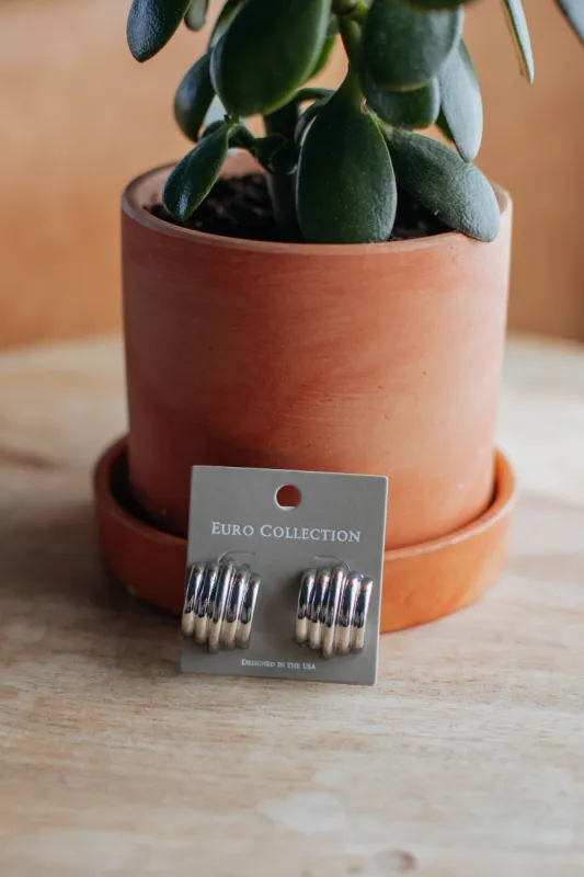 Caspian Hoop Earrings - Silver made by Wild Oak Boutique