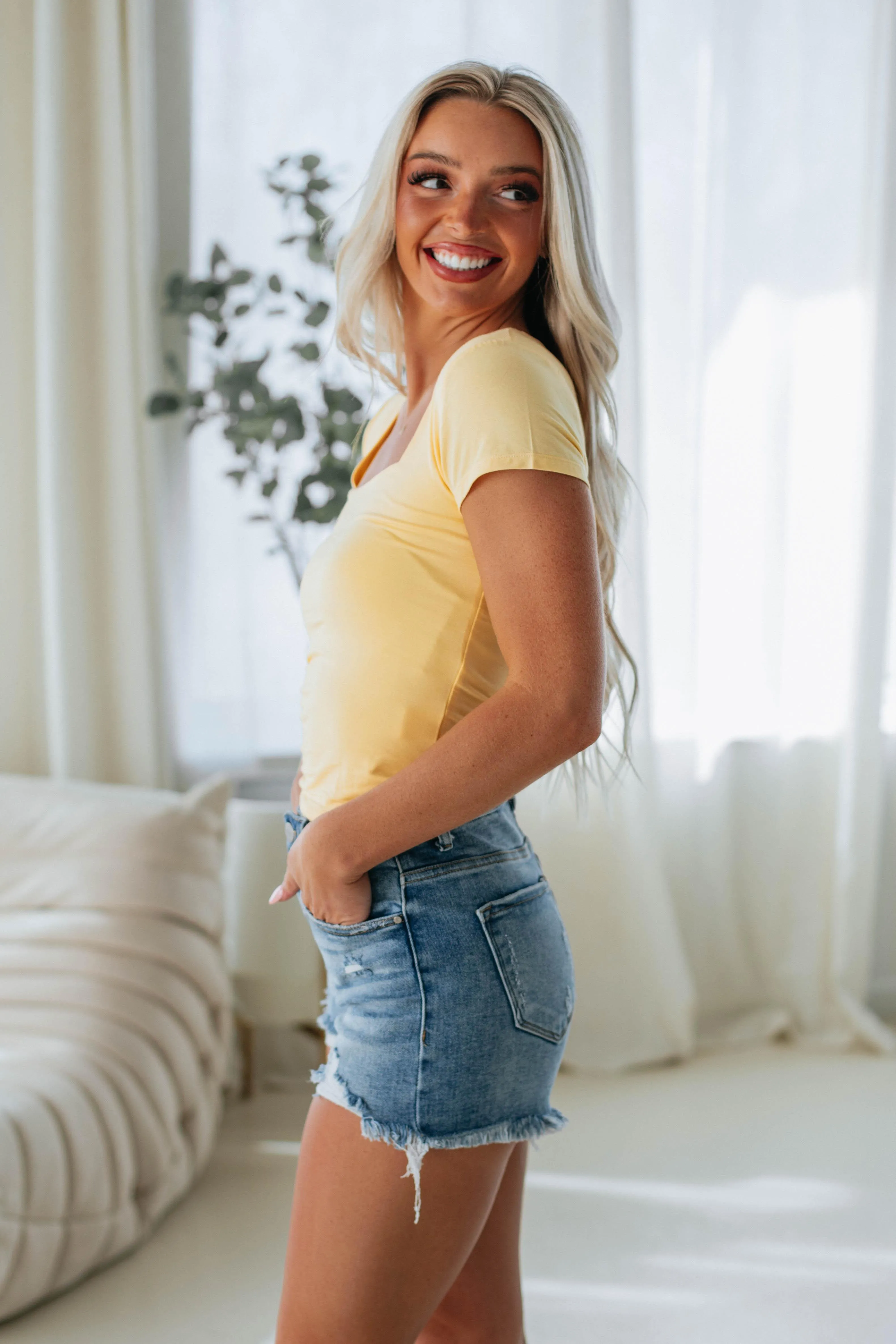 Jace Basic Top - Lemon sold by Wild Oak Boutique product image thumbnail 2