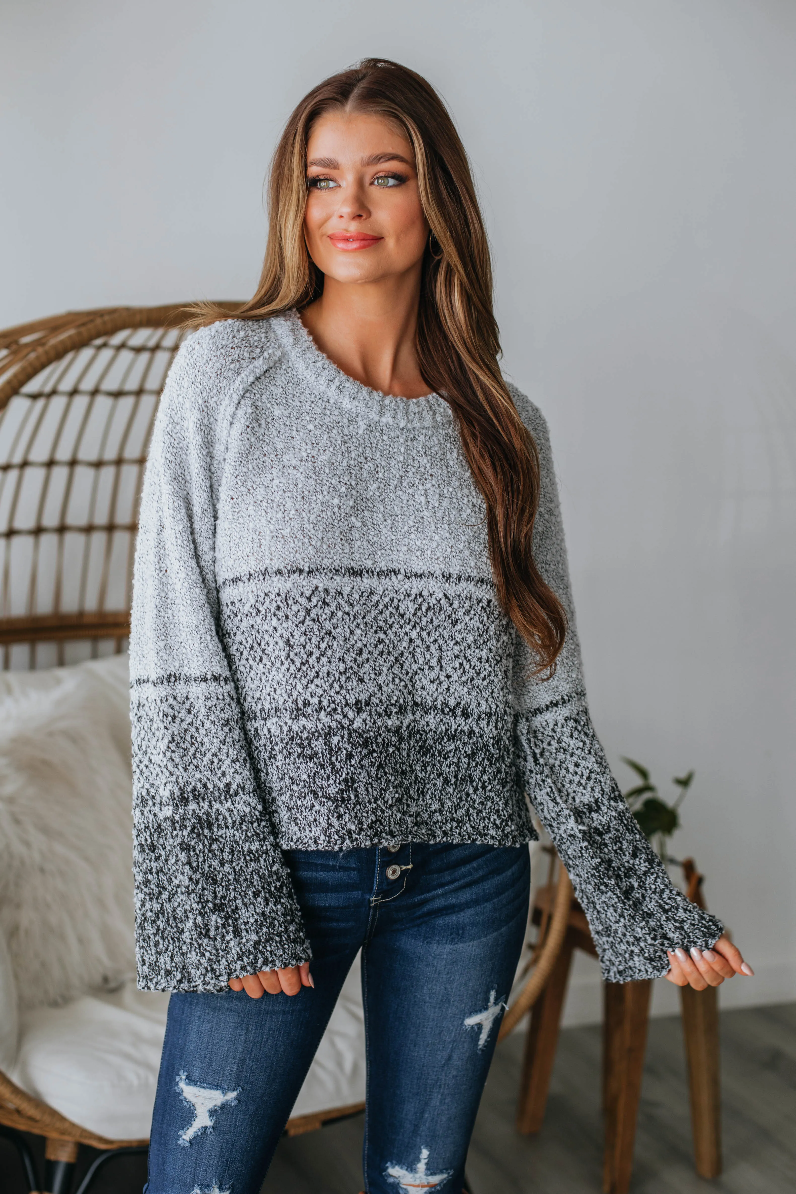 Jovie Sweater - Grey Mix sold by Wild Oak Boutique product image thumbnail 5
