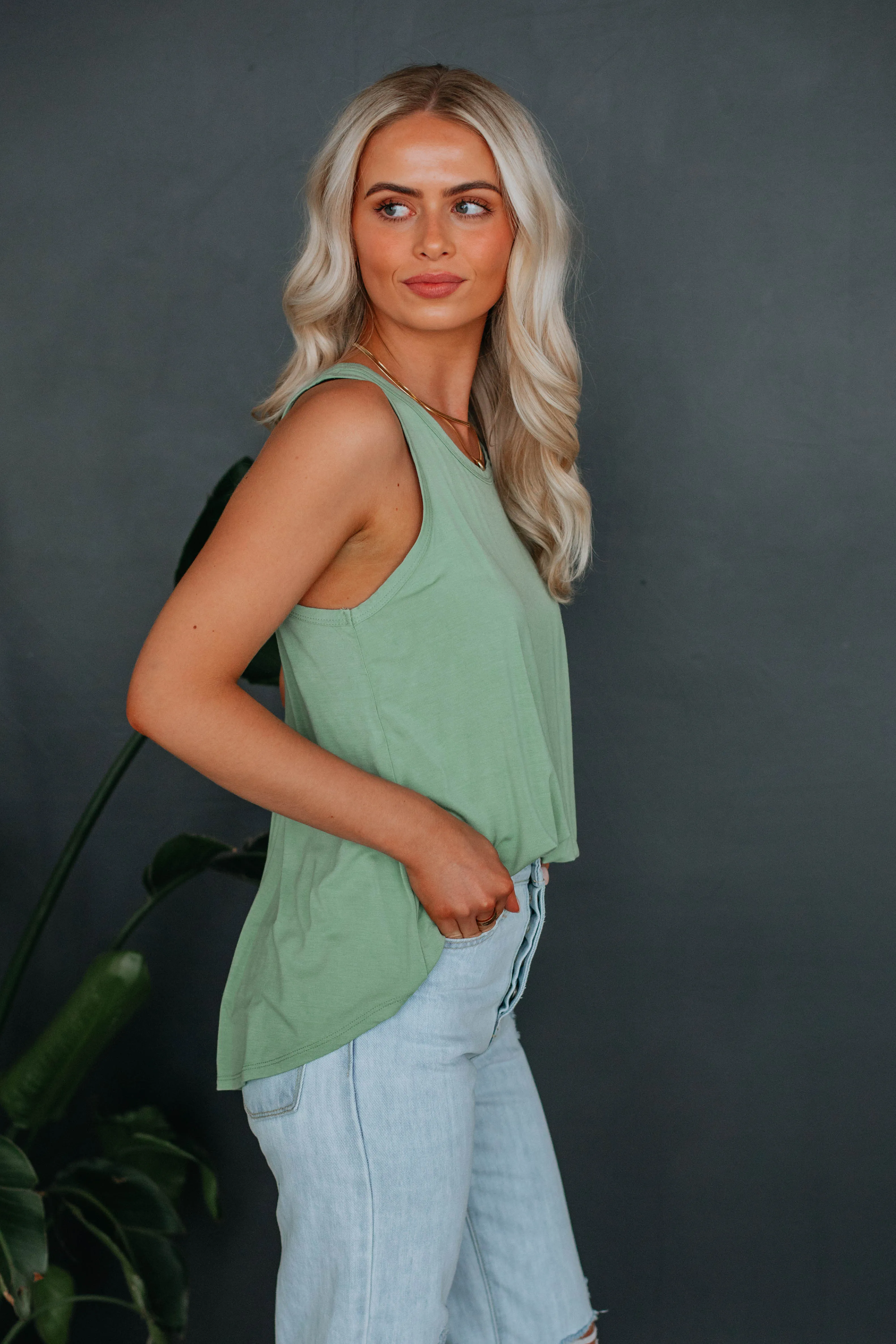 Dava Basic Tank - Sprout sold by Wild Oak Boutique product image thumbnail 2