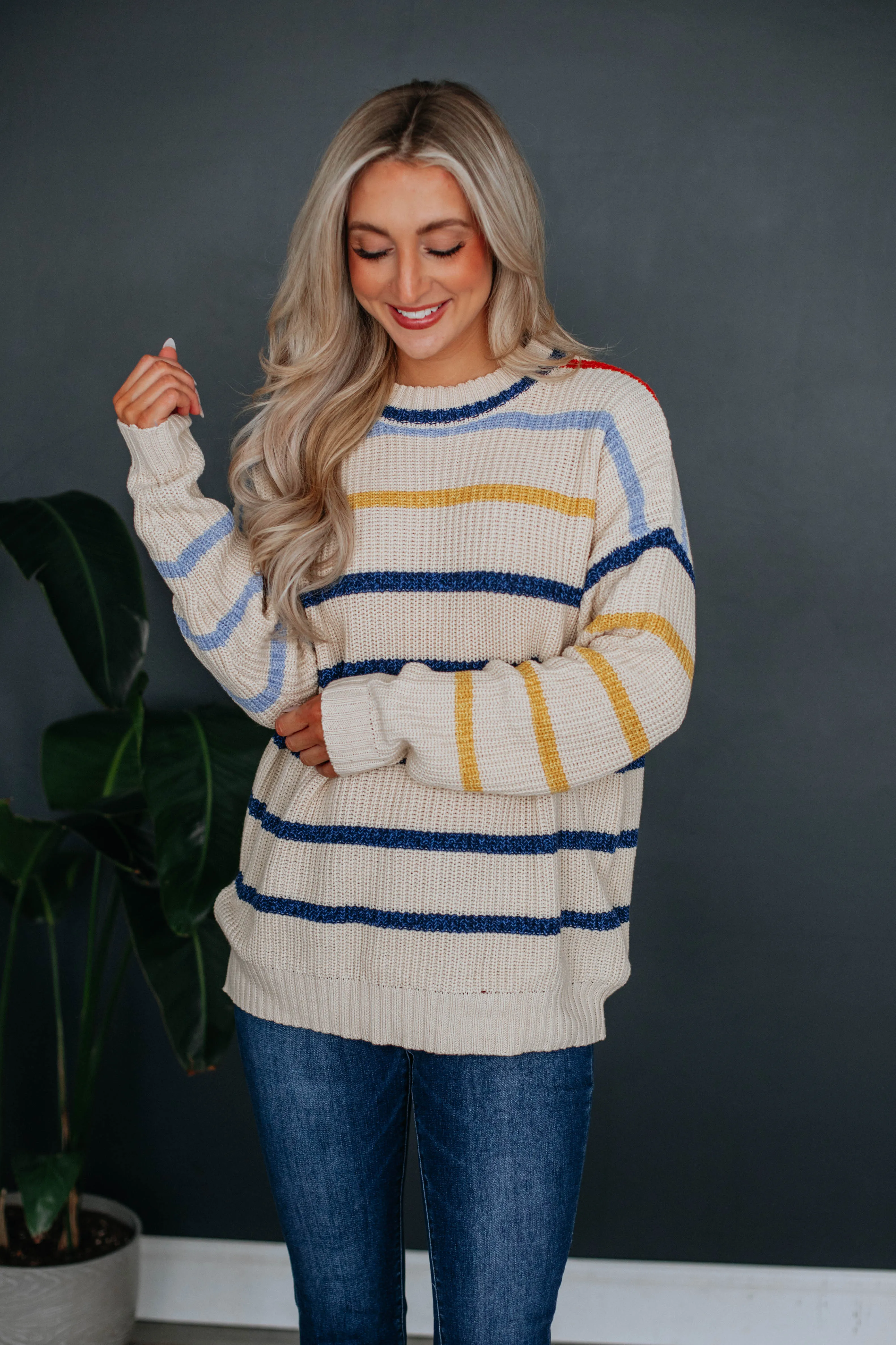 Esme Striped Sweater sold by Wild Oak Boutique