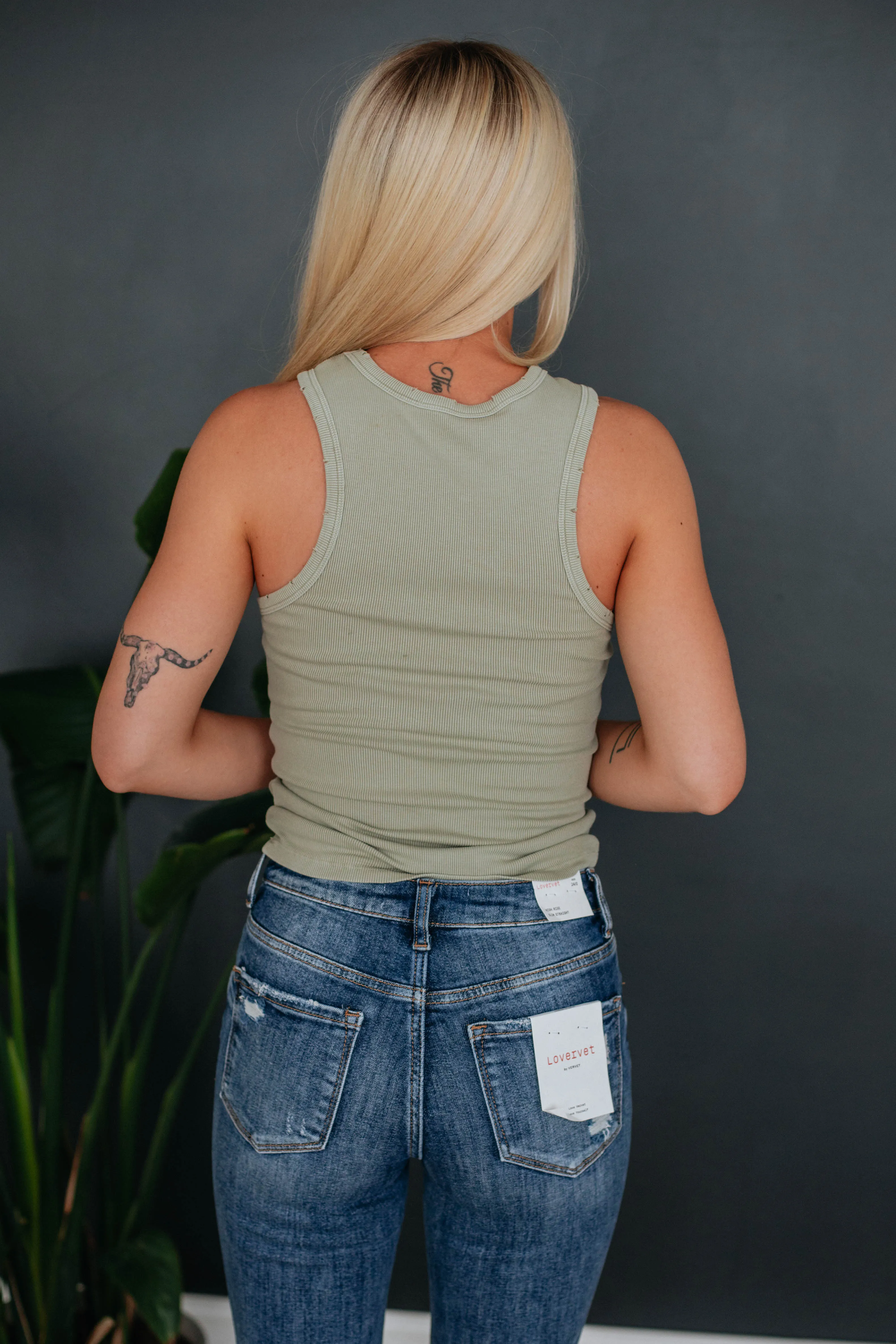 Lou Ribbed Tank - Sage sold by Wild Oak Boutique product image thumbnail 5