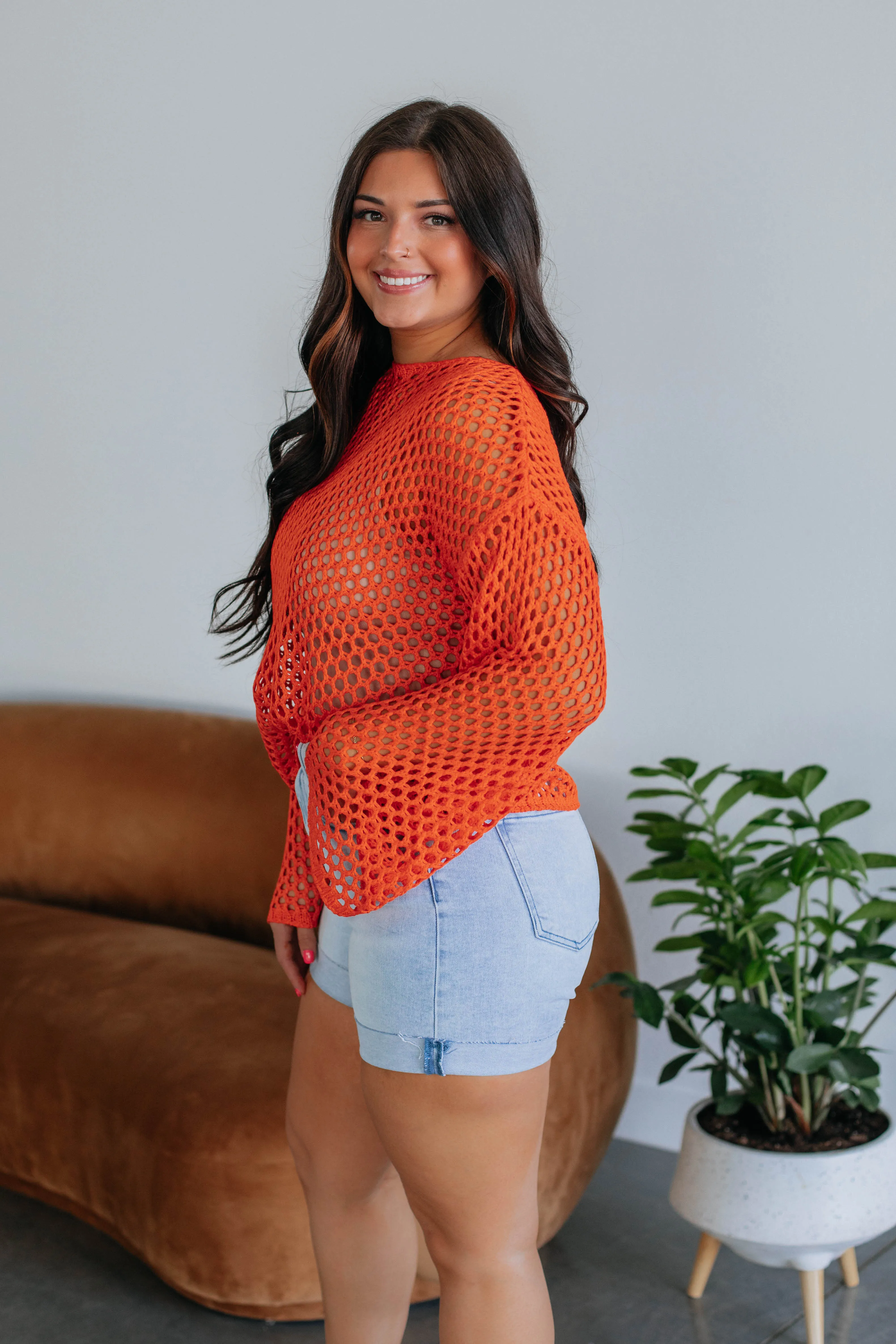Katalina Crochet Top - Tangerine sold by Wild Oak Boutique product image thumbnail 4
