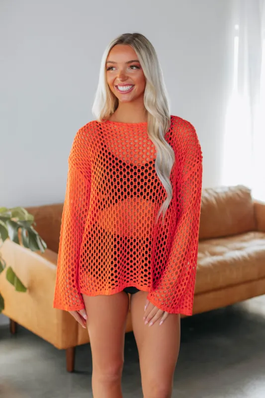 Katalina Crochet Top - Tangerine sold by Wild Oak Boutique
