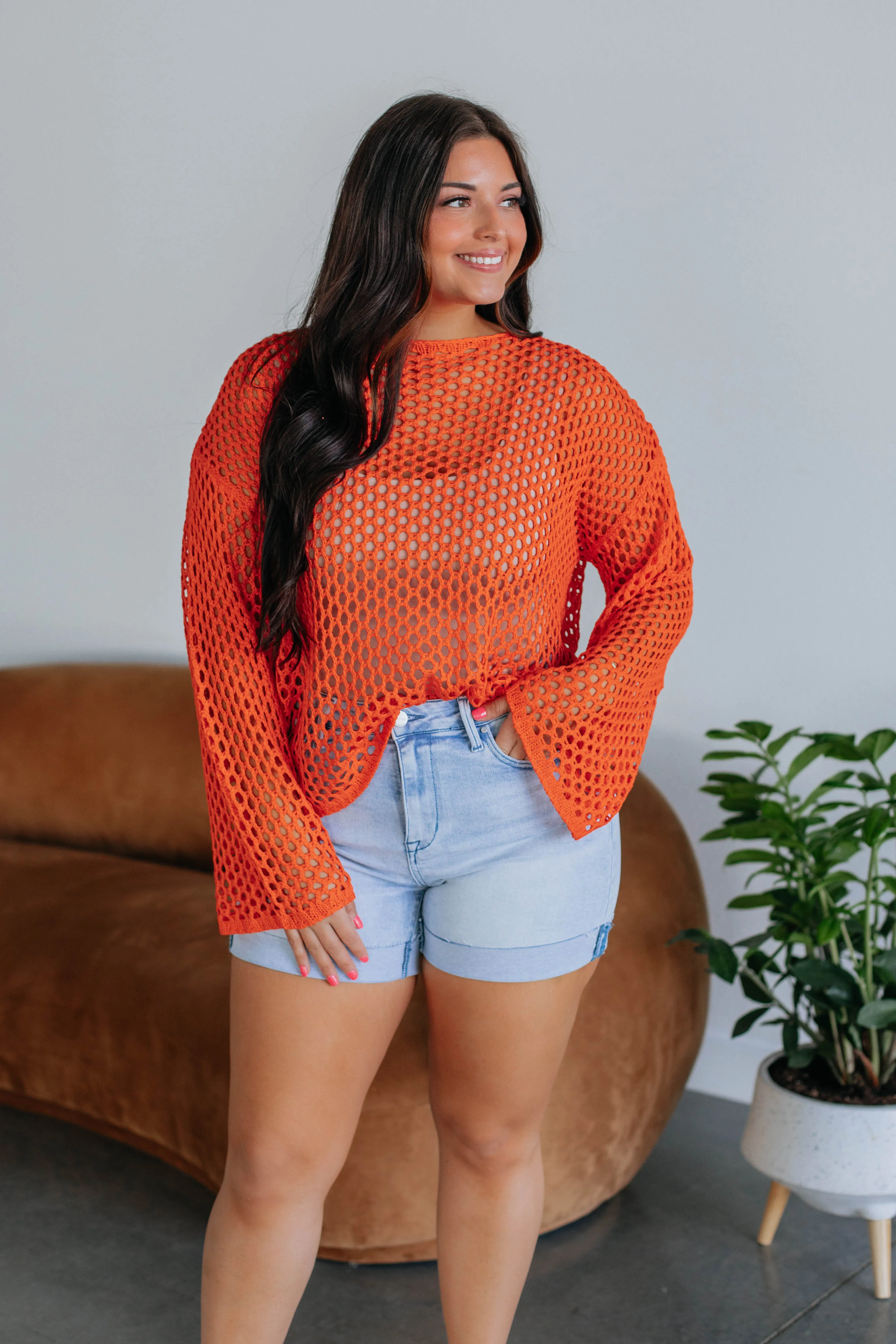 Katalina Crochet Top - Tangerine sold by Wild Oak Boutique product image thumbnail 3