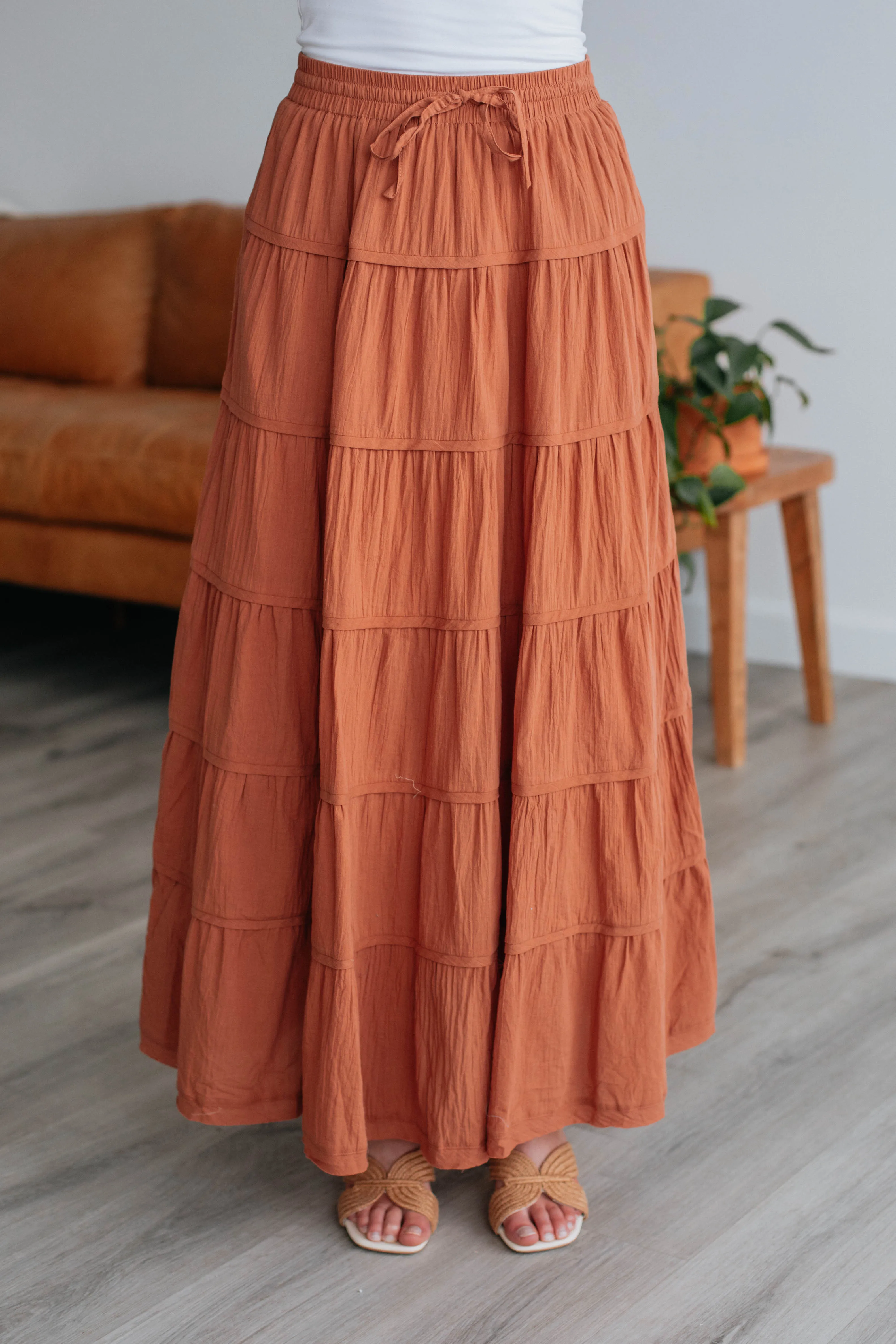 Parli Tiered Maxi Skirt - Clay sold by Wild Oak Boutique product image thumbnail 2