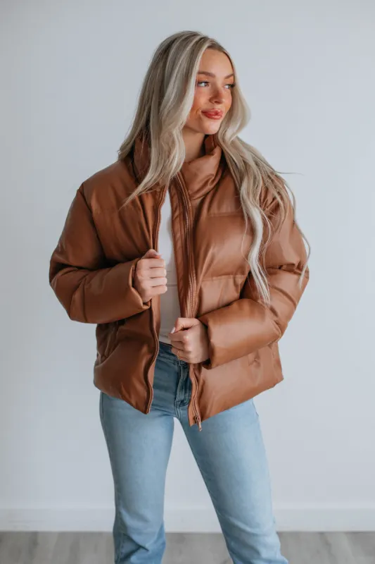 Kira Puffer Jacket - Camel made by Wishlist