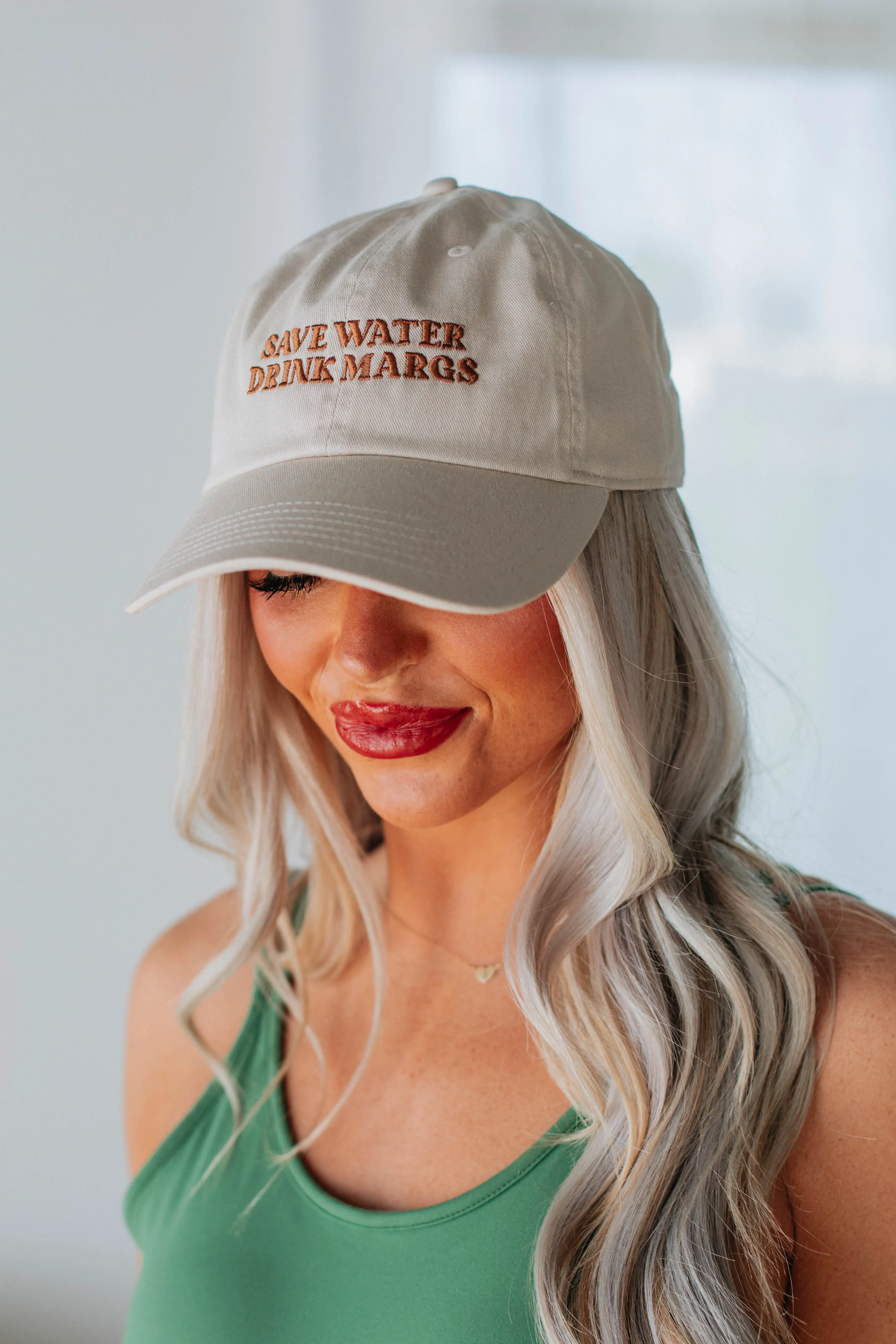 Save Water Drink Margs Baseball Cap - Cream sold by Wild Oak Boutique