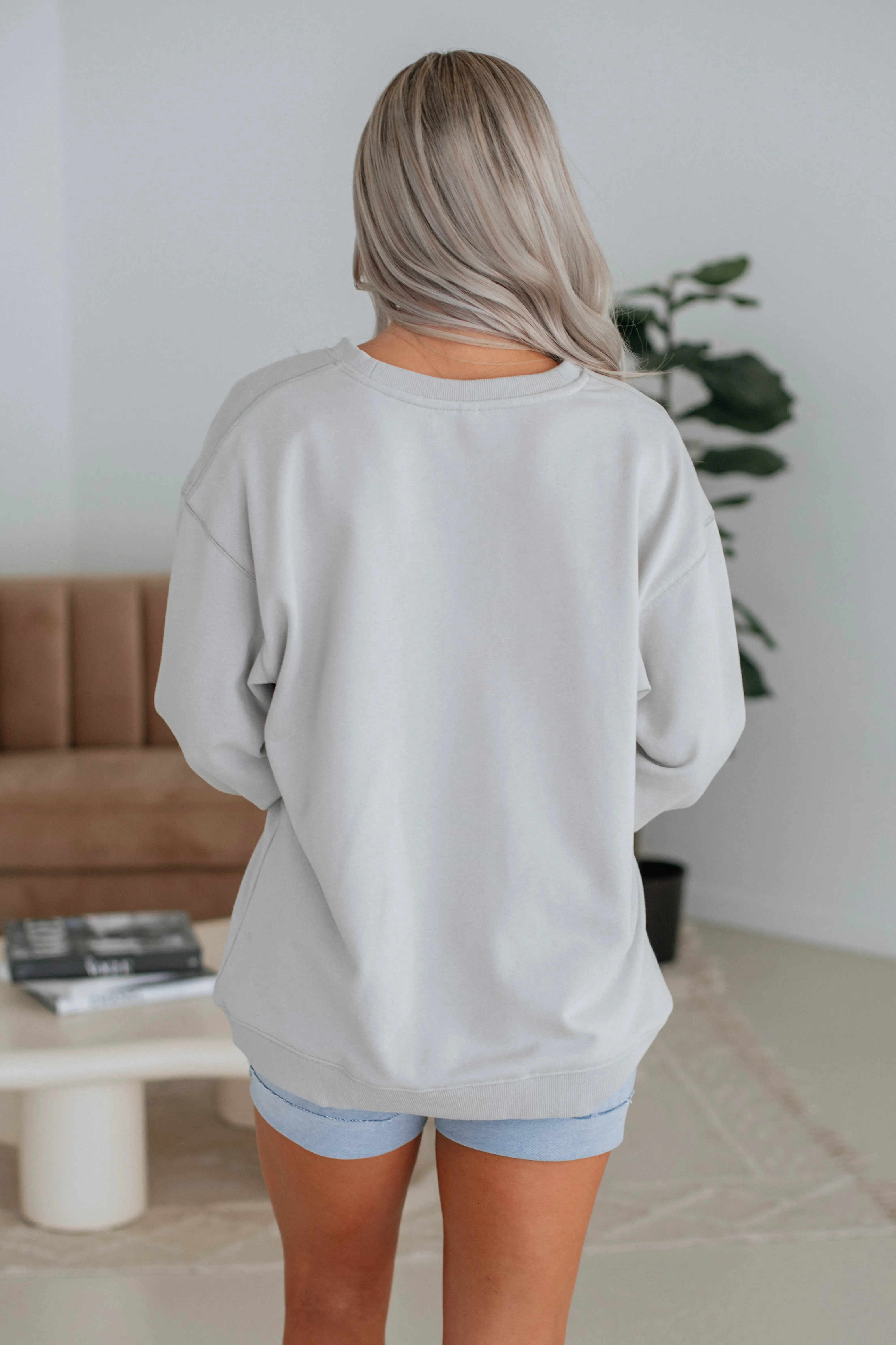 Malibu Oversized Crewneck - Stone sold by Wild Oak Boutique product image thumbnail 5