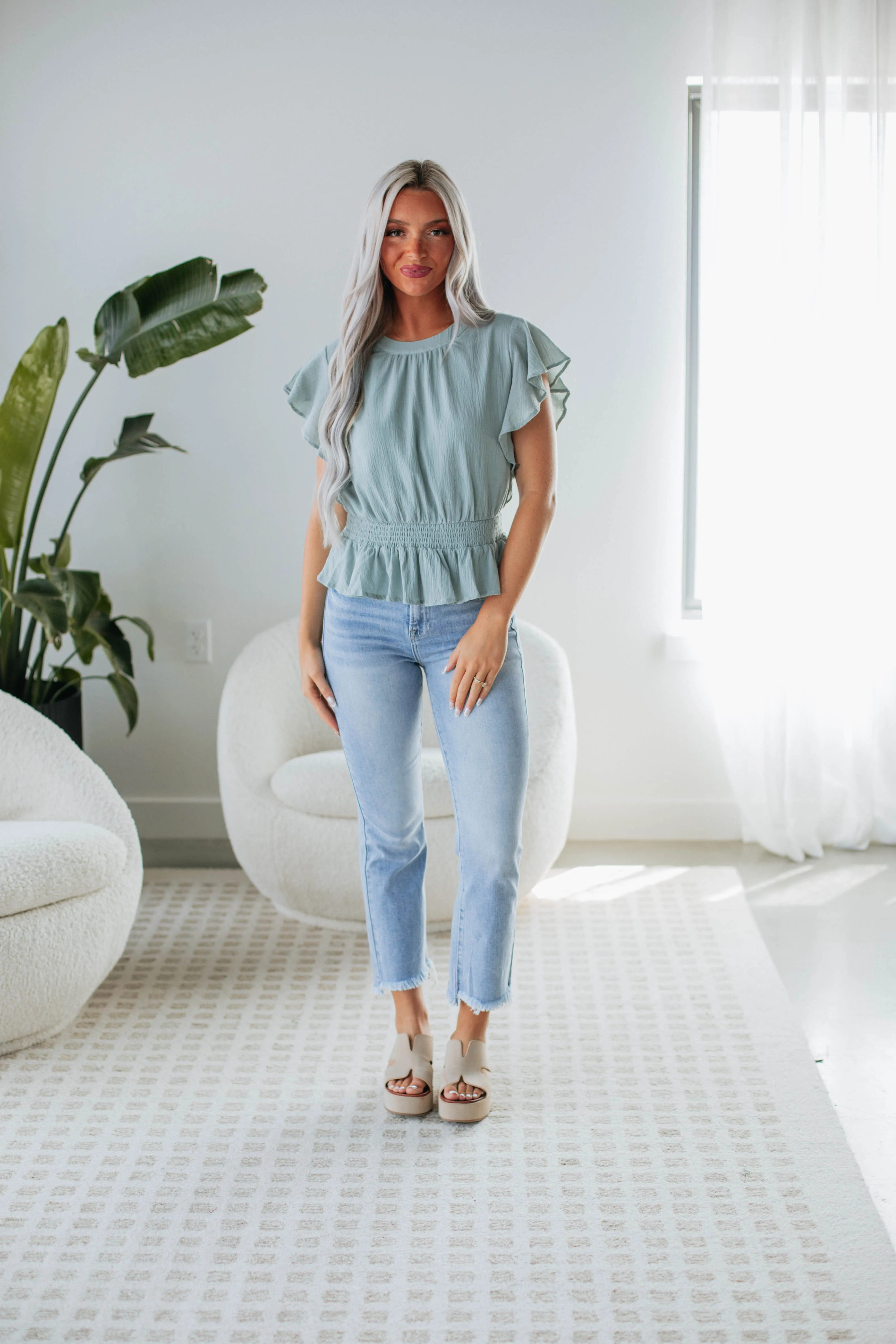 Balancing It All Top - Dusty Sage sold by Wild Oak Boutique product image thumbnail 5