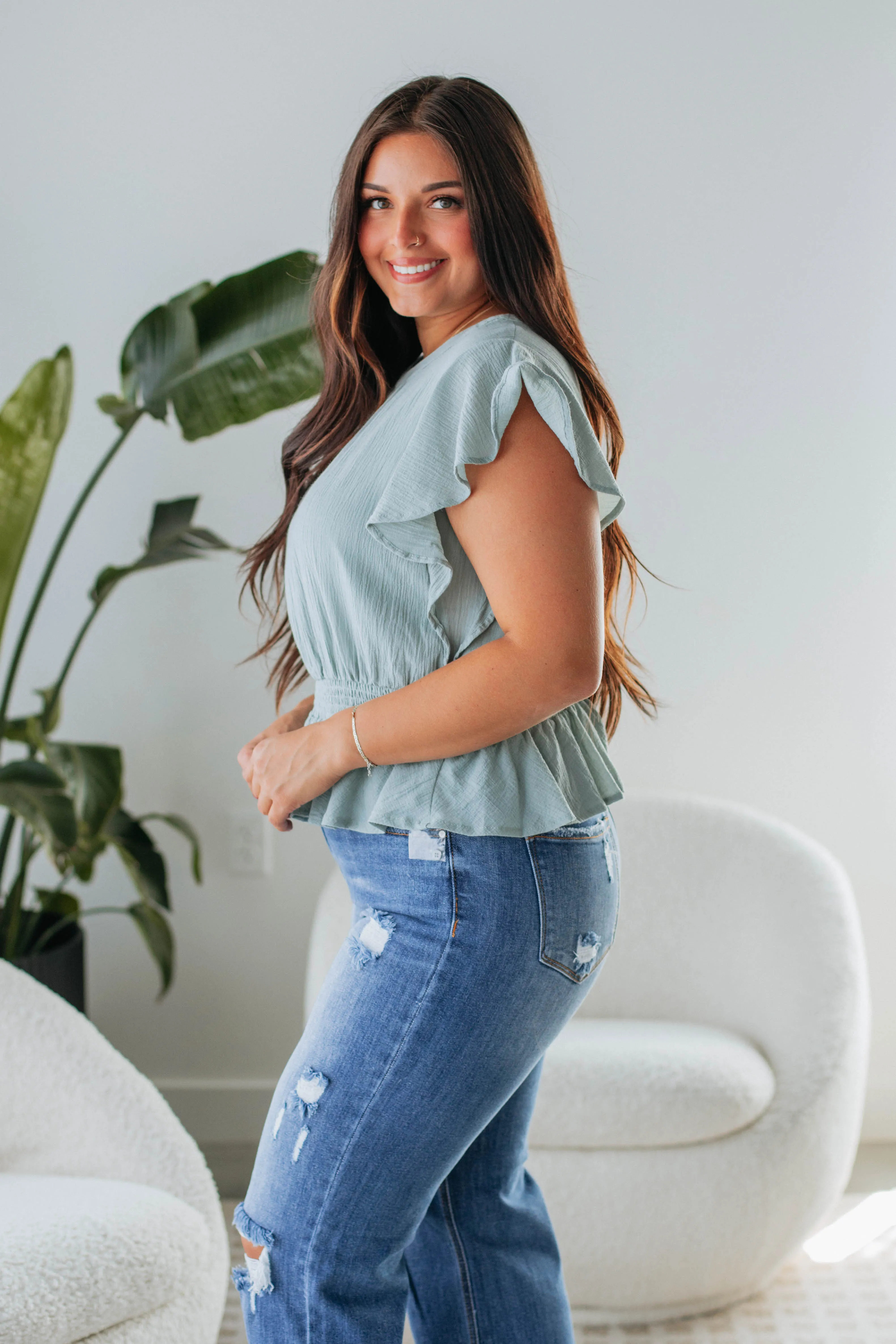 Balancing It All Top - Dusty Sage sold by Wild Oak Boutique product image thumbnail 4