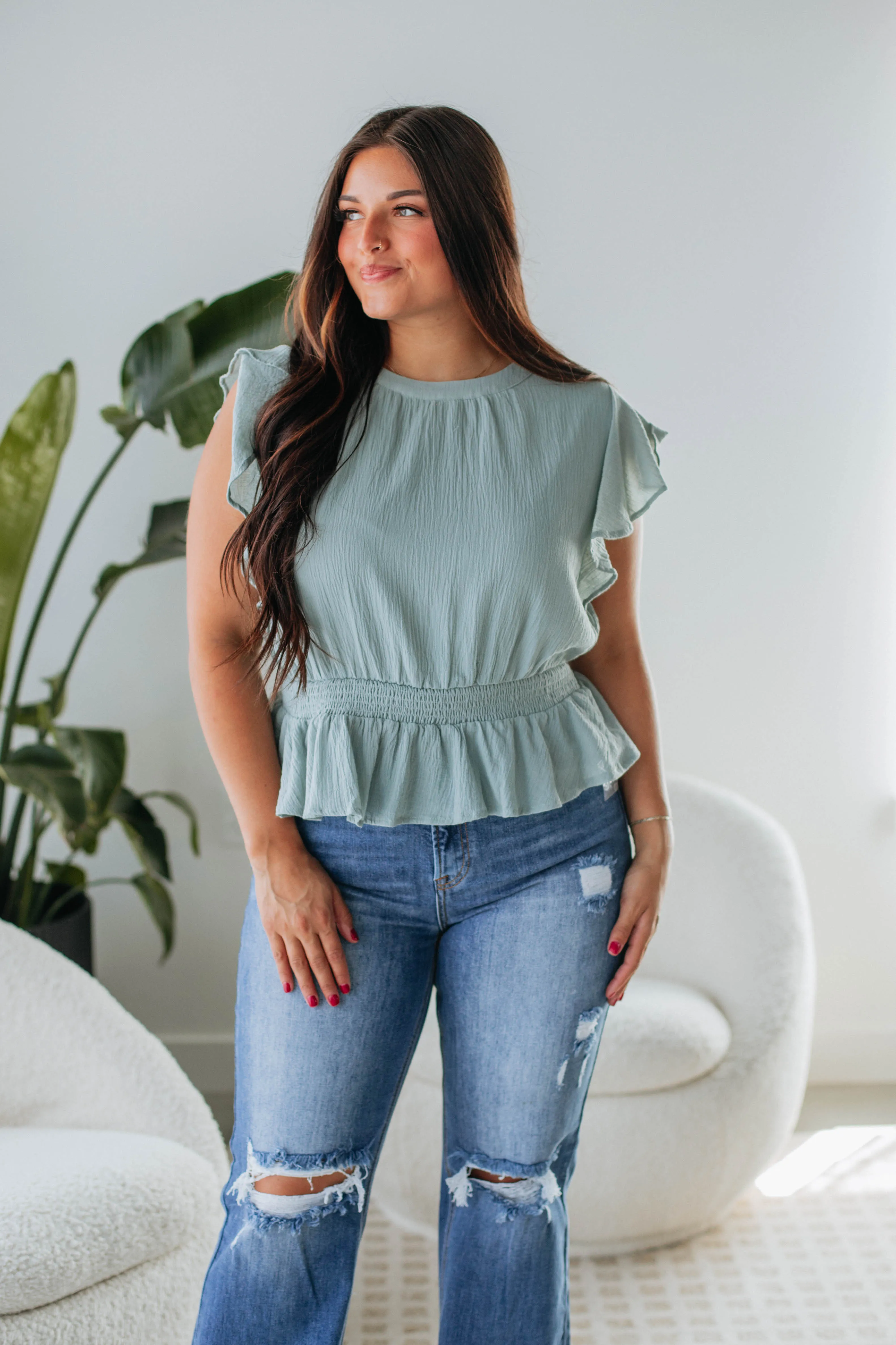 Balancing It All Top - Dusty Sage sold by Wild Oak Boutique product image thumbnail 3