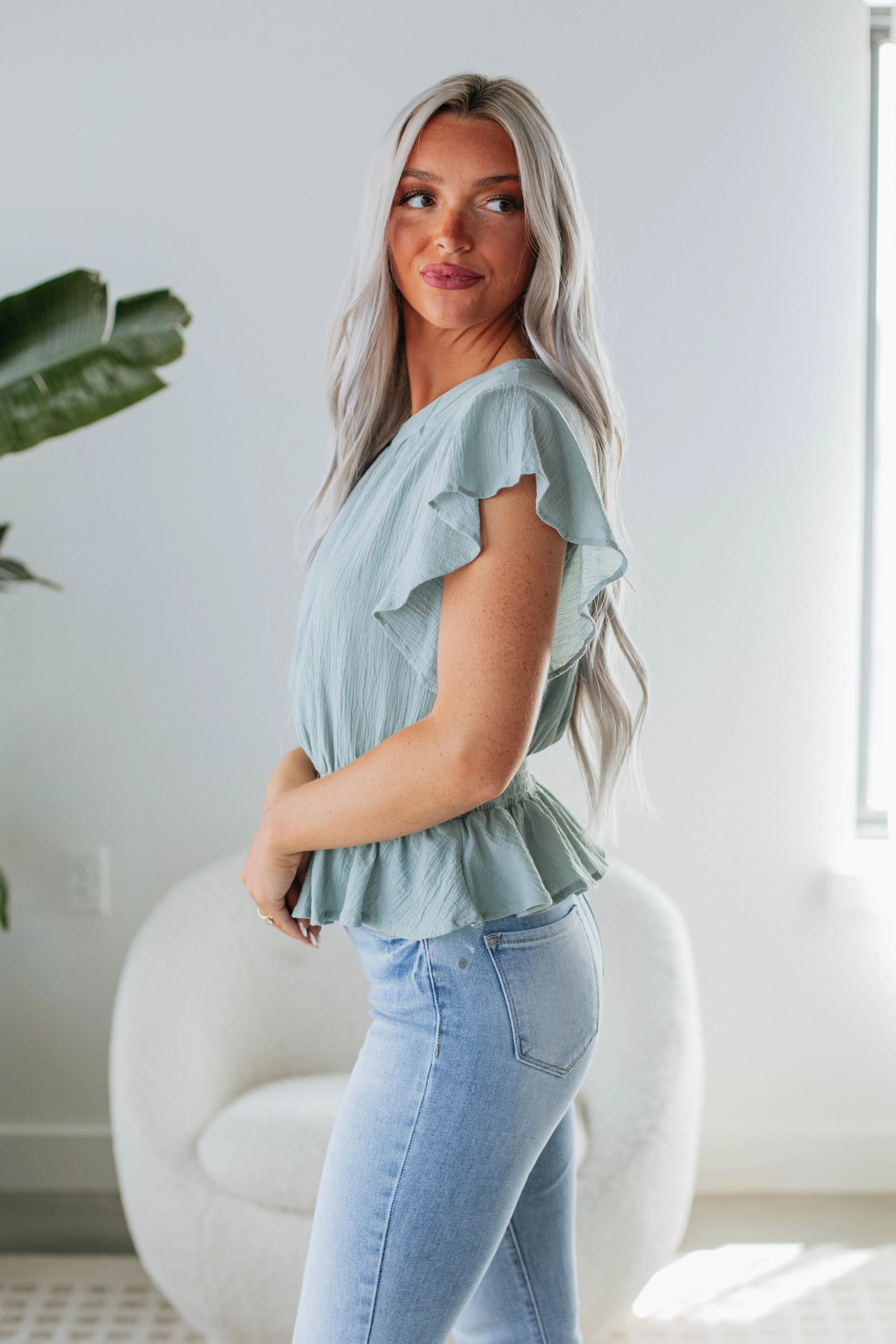 Balancing It All Top - Dusty Sage sold by Wild Oak Boutique product image thumbnail 2