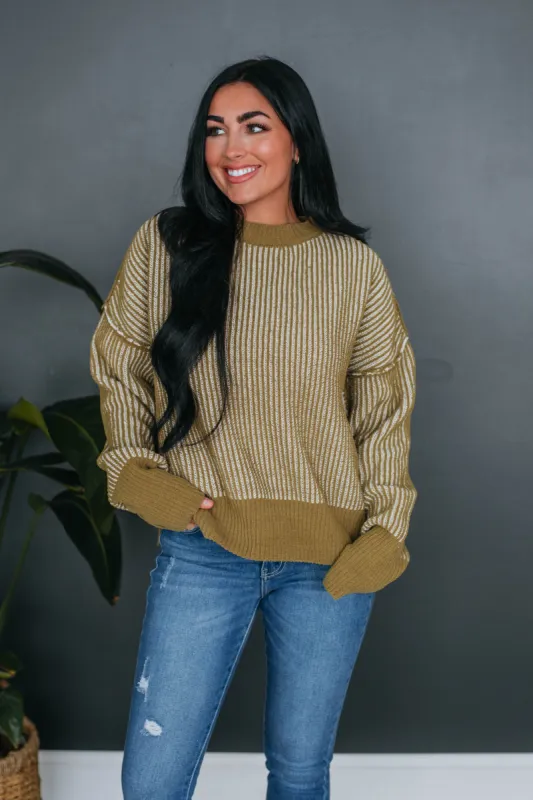 Delenia Sweater - Moss Mix sold by Wild Oak Boutique