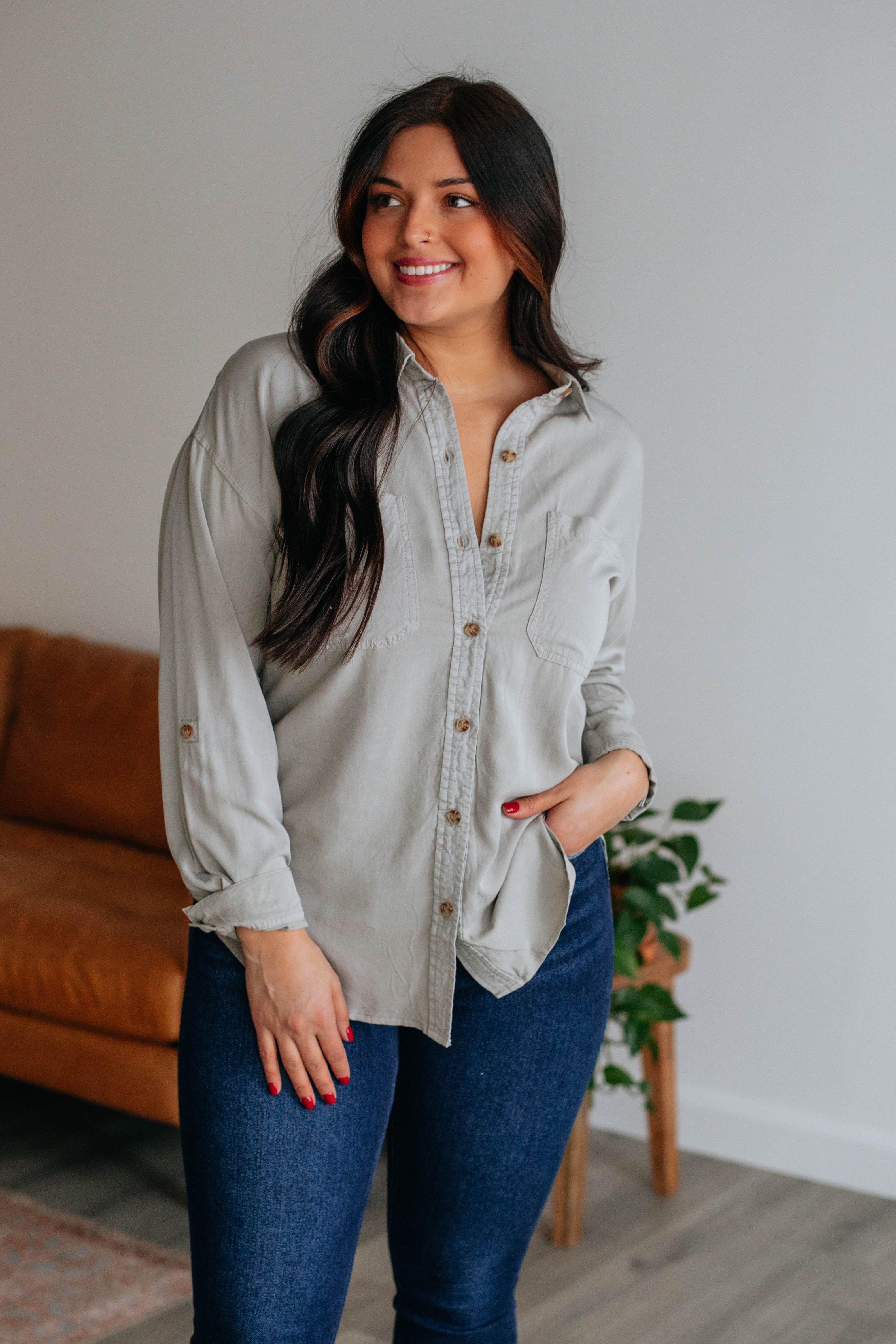 Keisha Button Down - Artichoke sold by Wild Oak Boutique product image thumbnail 3