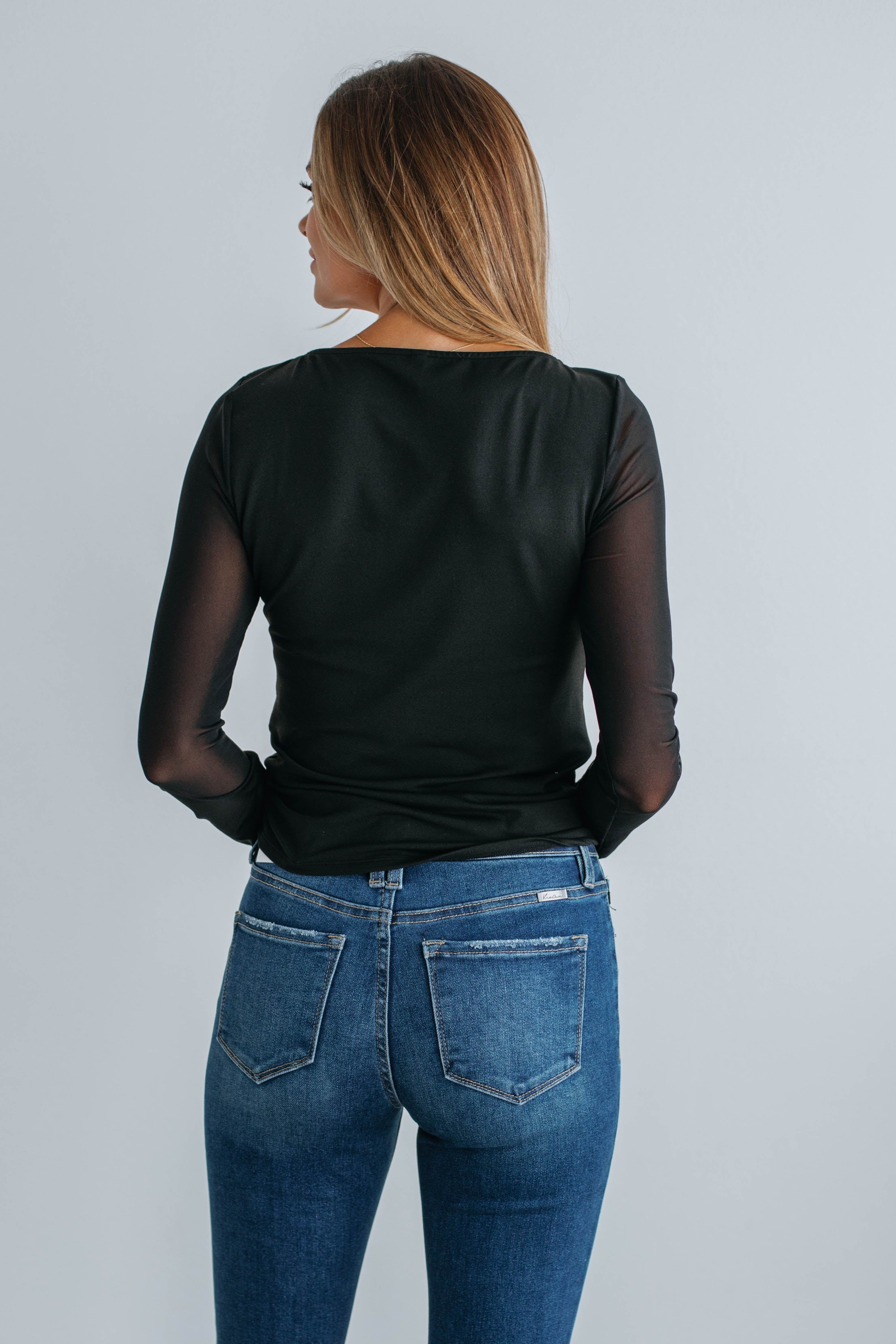 Elsie Long Sleeve Top - Black sold by Wild Oak Boutique product image thumbnail 4
