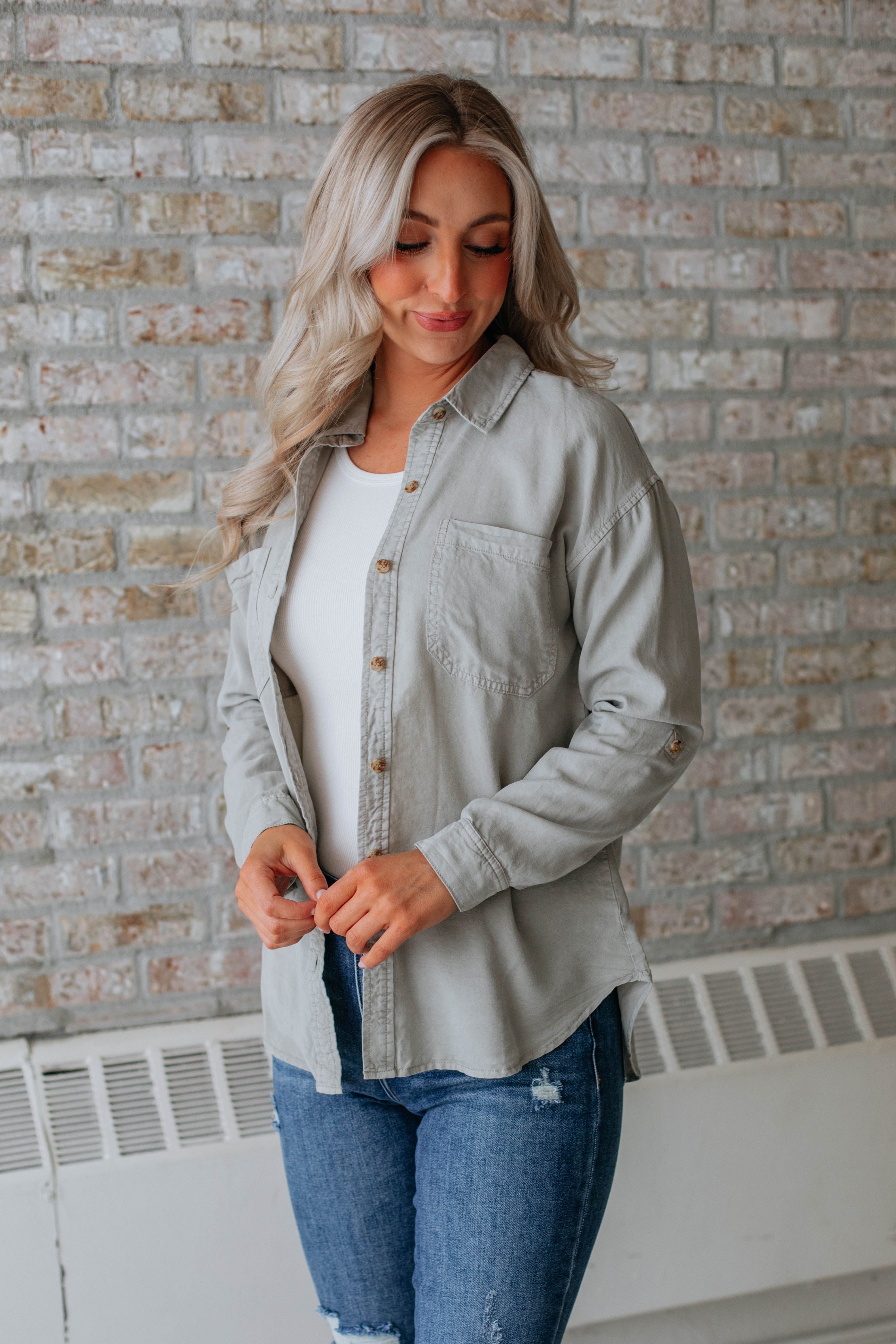 Keisha Button Down - Artichoke sold by Wild Oak Boutique product image thumbnail 5