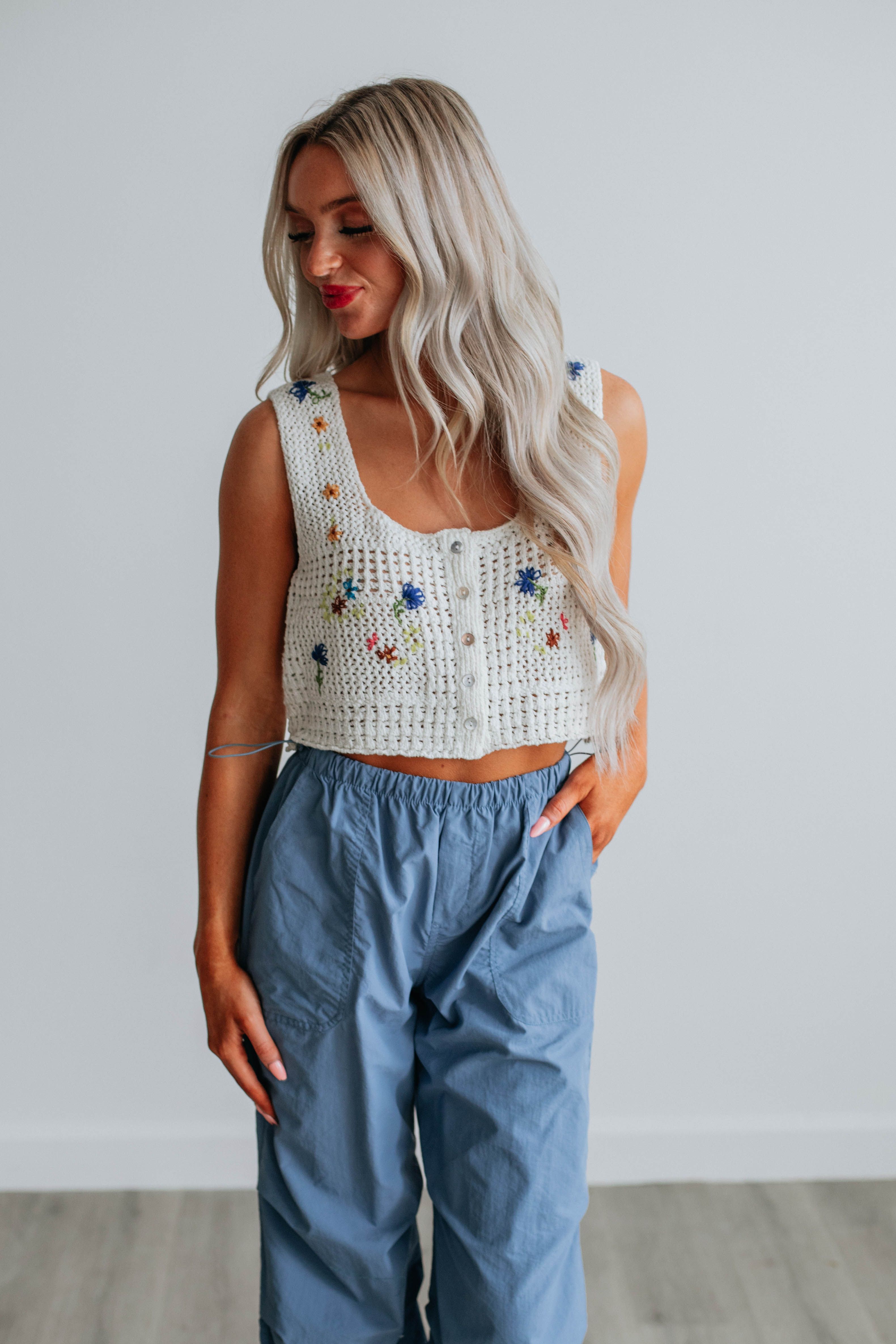 Lucy Crochet Tank sold by Wild Oak Boutique product image thumbnail 2
