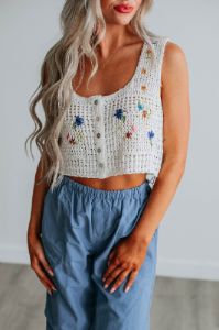 Lucy Crochet Tank sold by Wild Oak Boutique