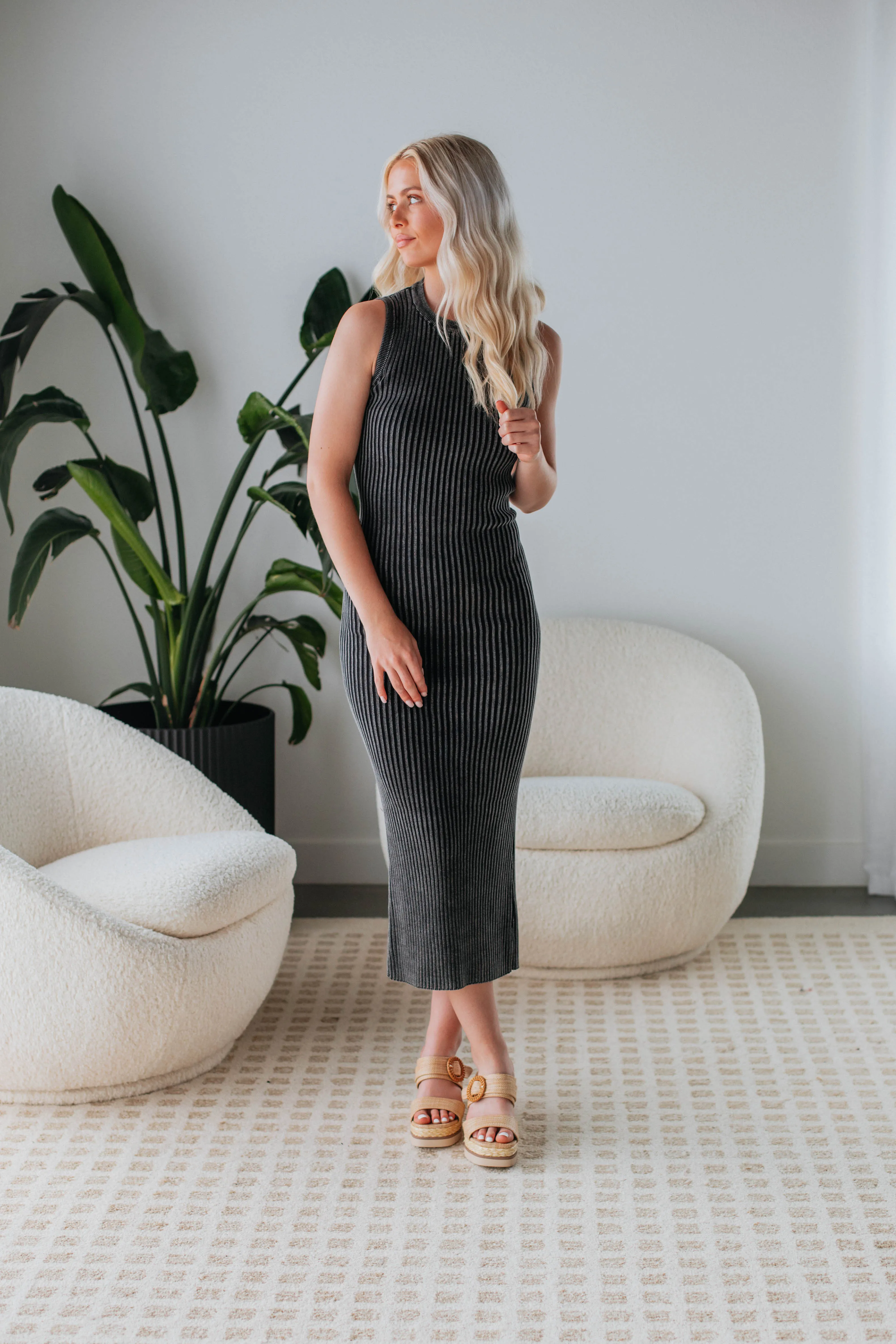 Kace Maxi Dress - Charcoal sold by Wild Oak Boutique