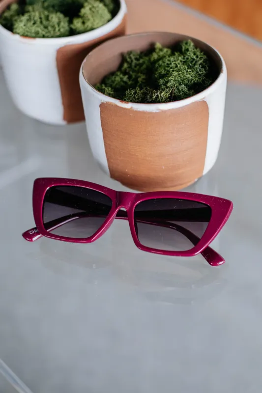 Make A Statement Sunglasses - Wine sold by Wild Oak Boutique
