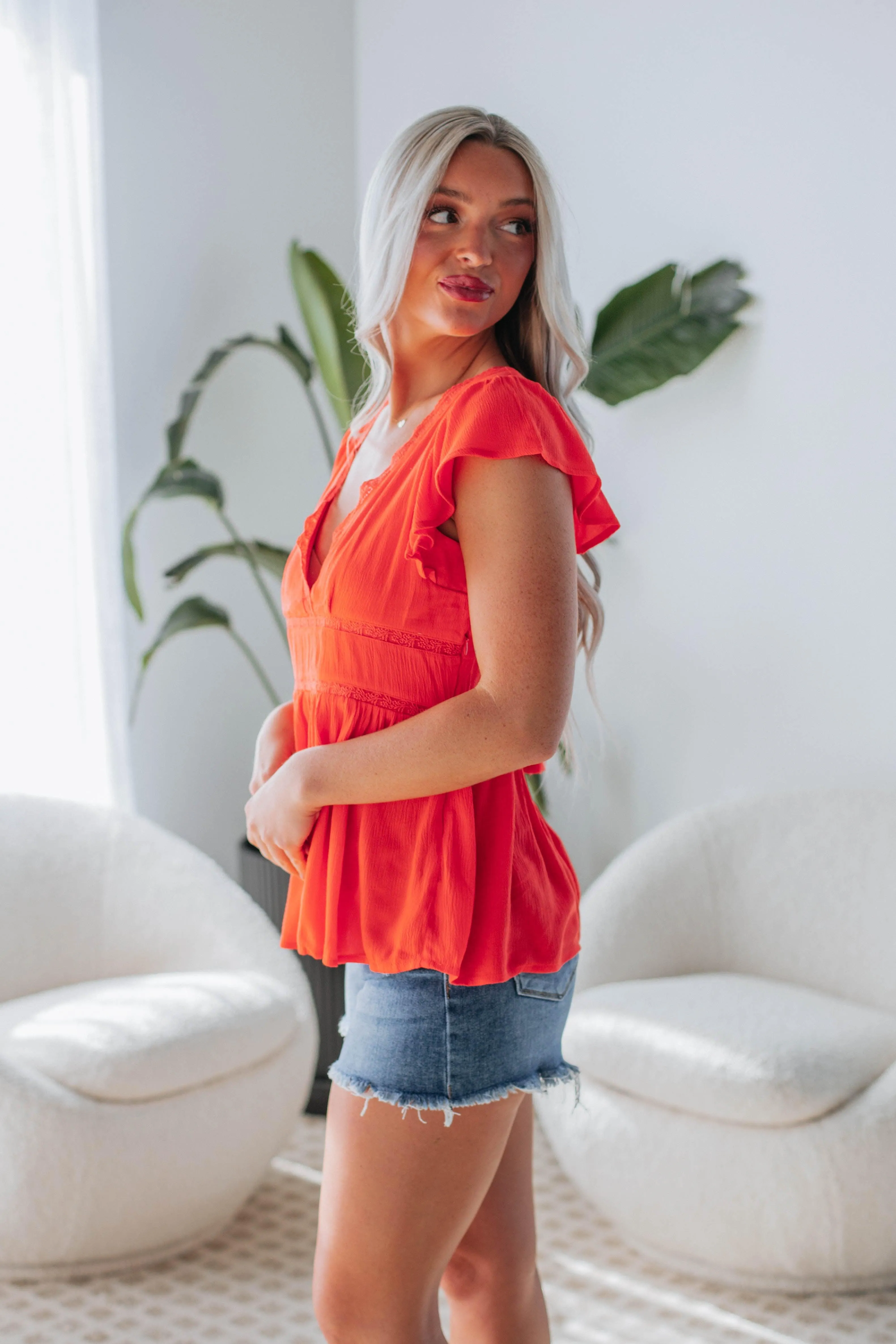 Michaela Top - Coral sold by Wild Oak Boutique product image thumbnail 2