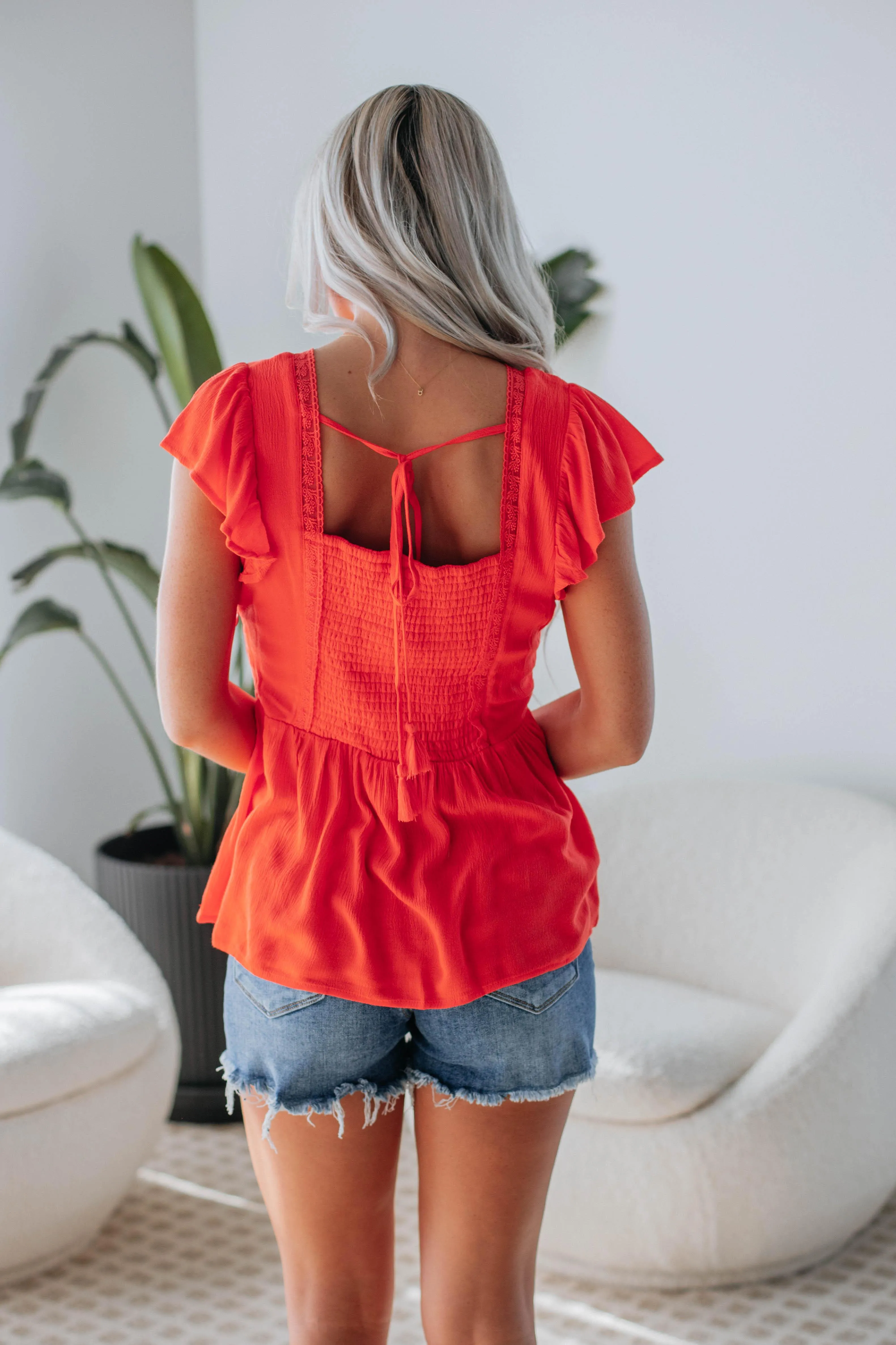 Michaela Top - Coral sold by Wild Oak Boutique product image thumbnail 3