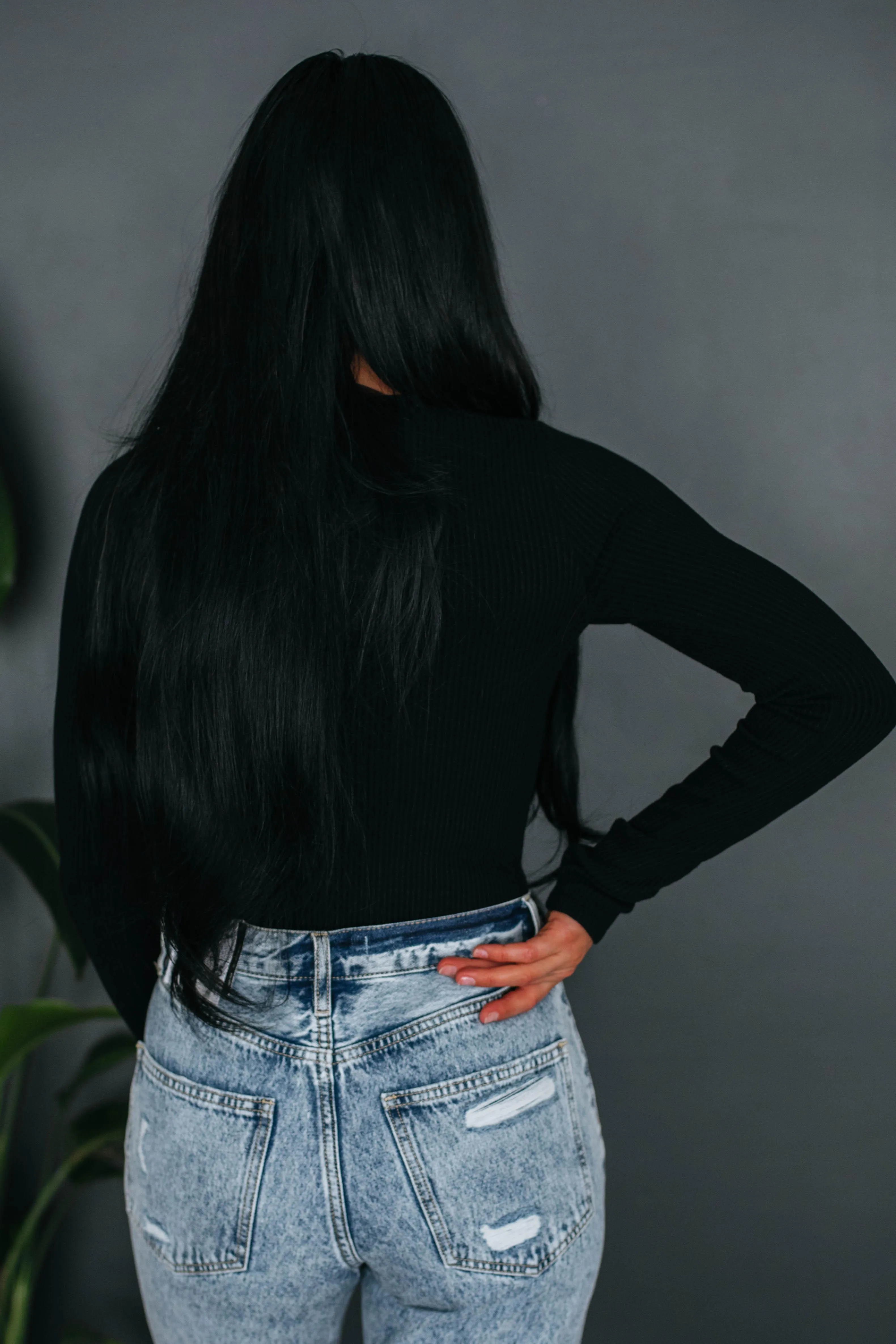 Oliver Ribbed Bodysuit - Black sold by Wild Oak Boutique product image thumbnail 4