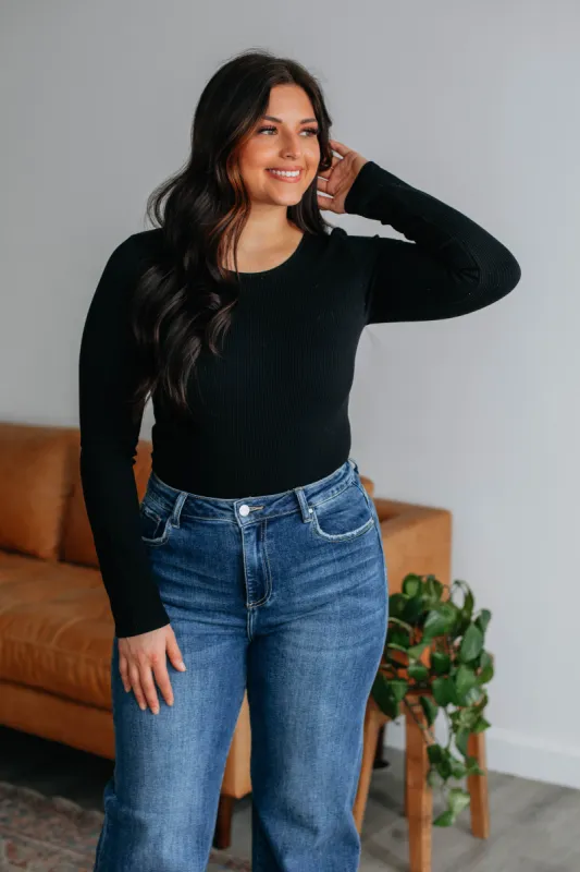 Oliver Ribbed Bodysuit - Black sold by Wild Oak Boutique