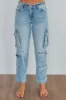 Tracey Hidden Cargo Jeans - Light Wash sold by Wild Oak Boutique