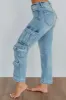 Tracey Hidden Cargo Jeans - Light Wash sold by Wild Oak Boutique