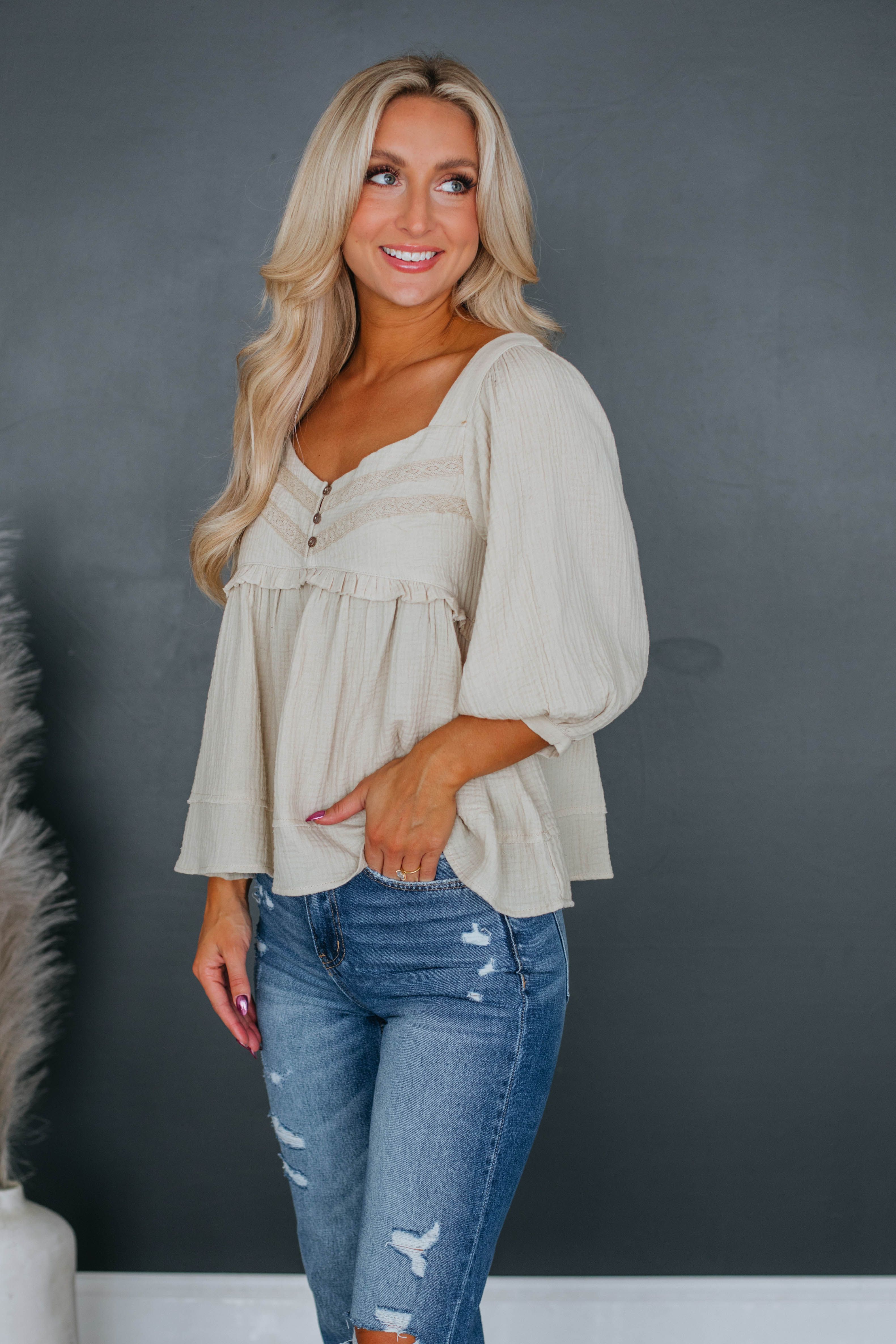 Karine Babydoll Top sold by Wild Oak Boutique product image thumbnail 3