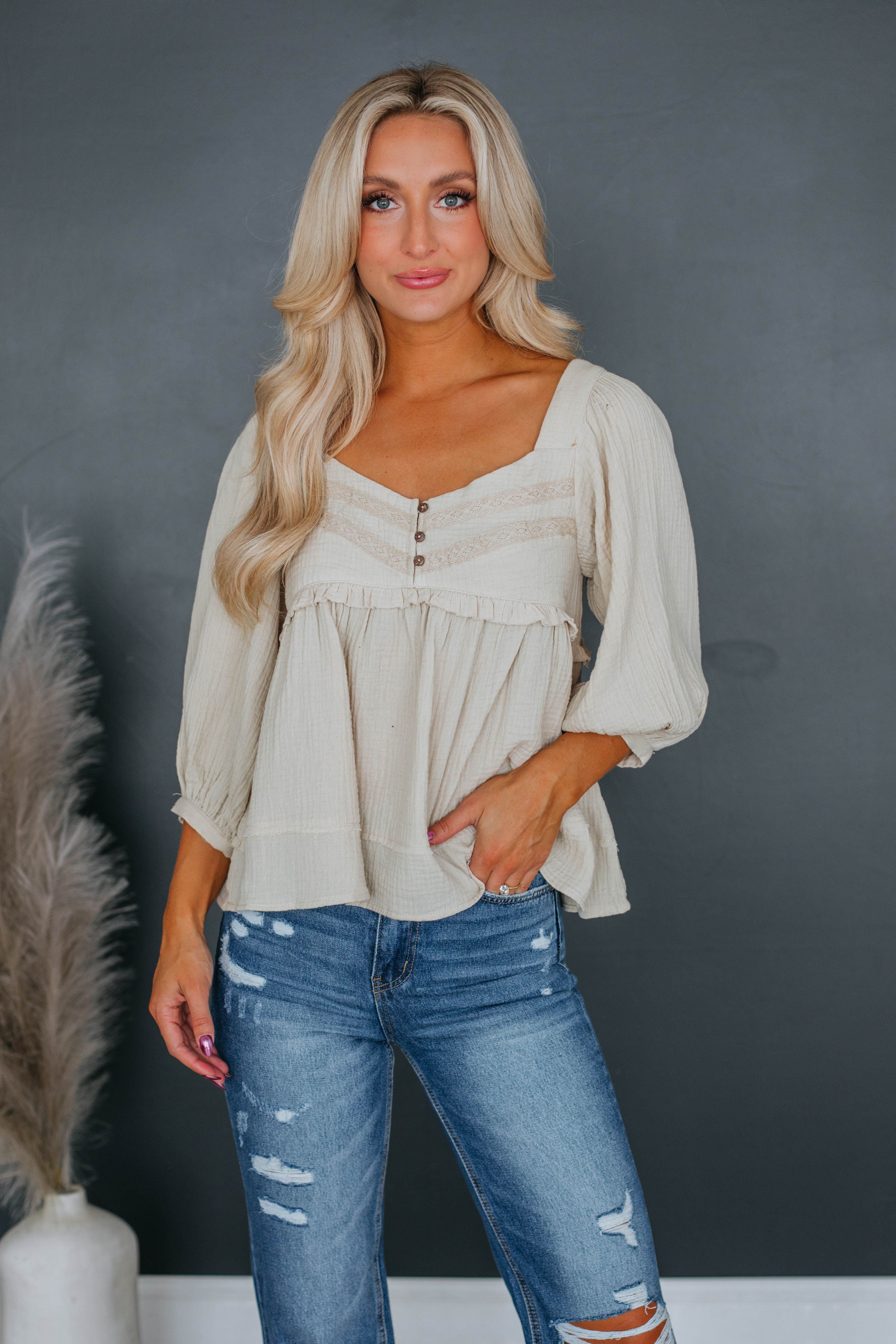 Karine Babydoll Top sold by Wild Oak Boutique