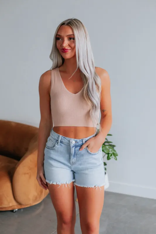 Ashton Ribbed Tank - Sand sold by Wild Oak Boutique