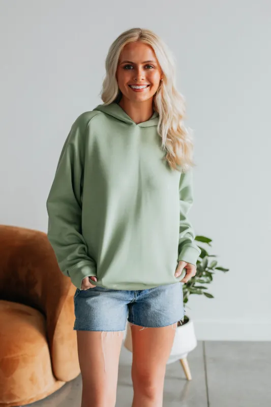 Daniella Hoodie - Pistachio sold by Wild Oak Boutique