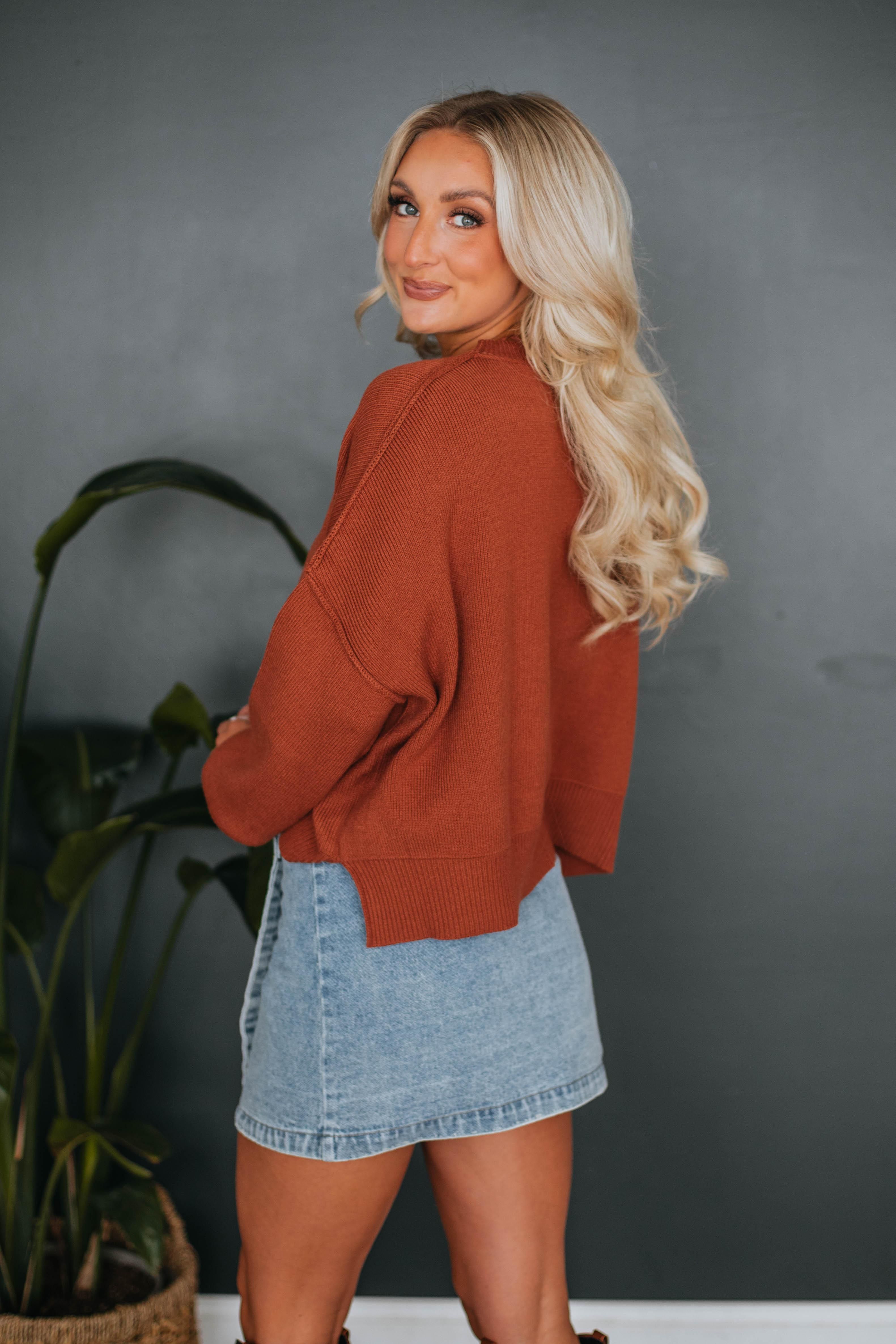 Liana Sweater - Brick sold by Wild Oak Boutique product image thumbnail 3