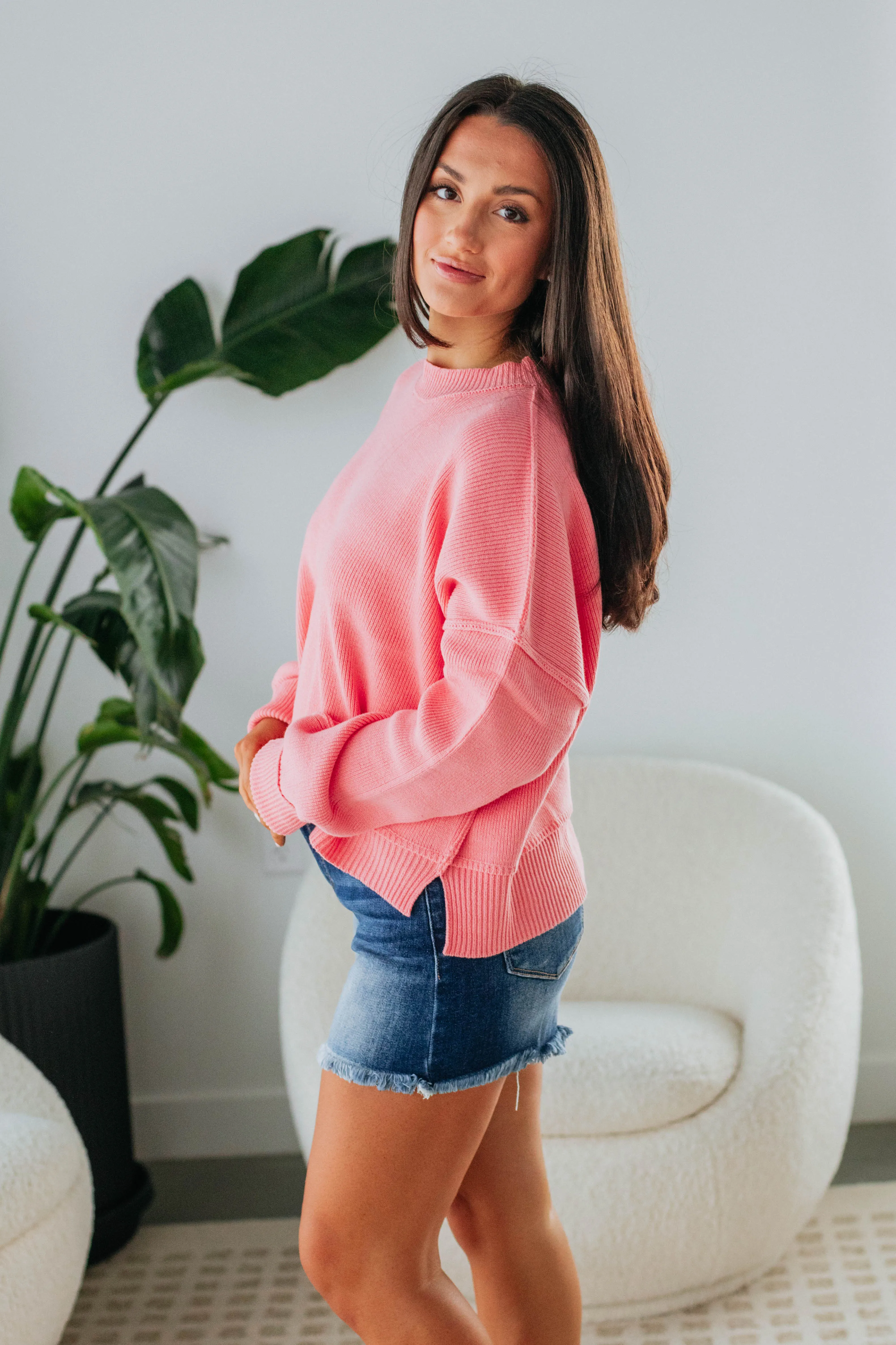 Embrie Sweater - Watermelon sold by Wild Oak Boutique product image thumbnail 2