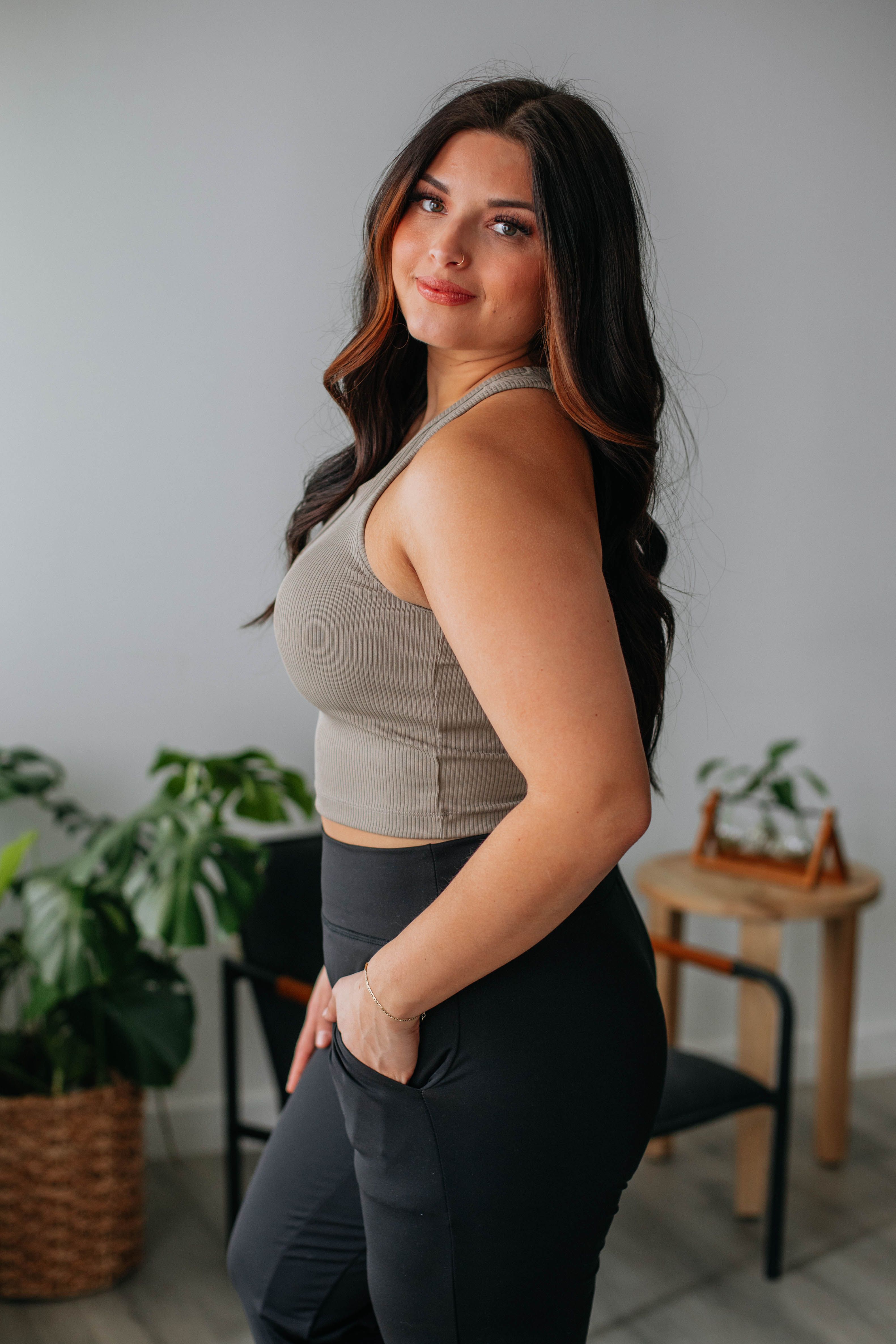 Reva Active Tank - Moss sold by Wild Oak Boutique product image thumbnail 5