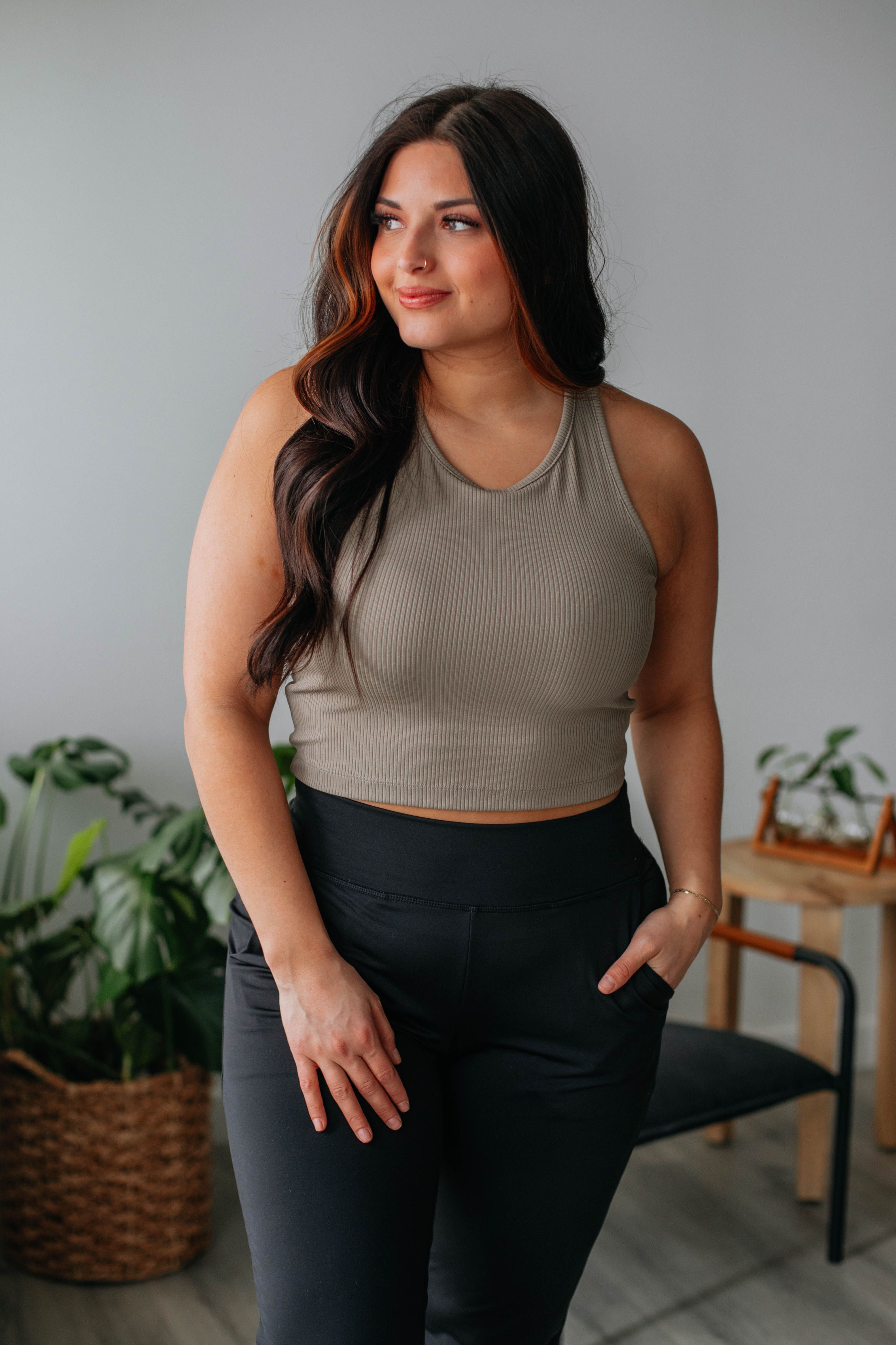 Reva Active Tank - Moss sold by Wild Oak Boutique product image thumbnail 3