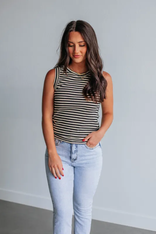 Tylar Ribbed Tank - Natural Mix sold by Wild Oak Boutique