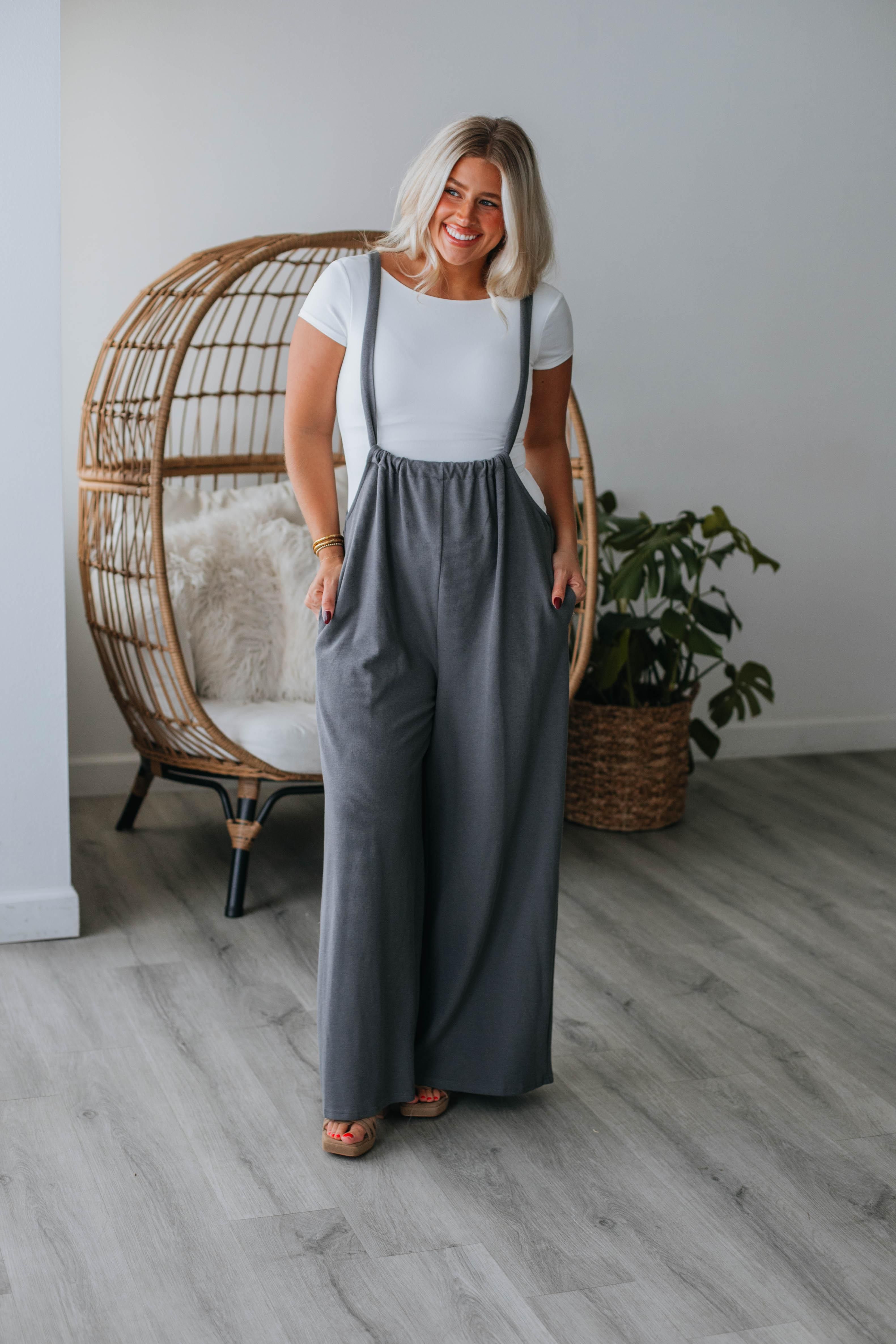 Maggie Jumpsuit - Charcoal sold by Wild Oak Boutique