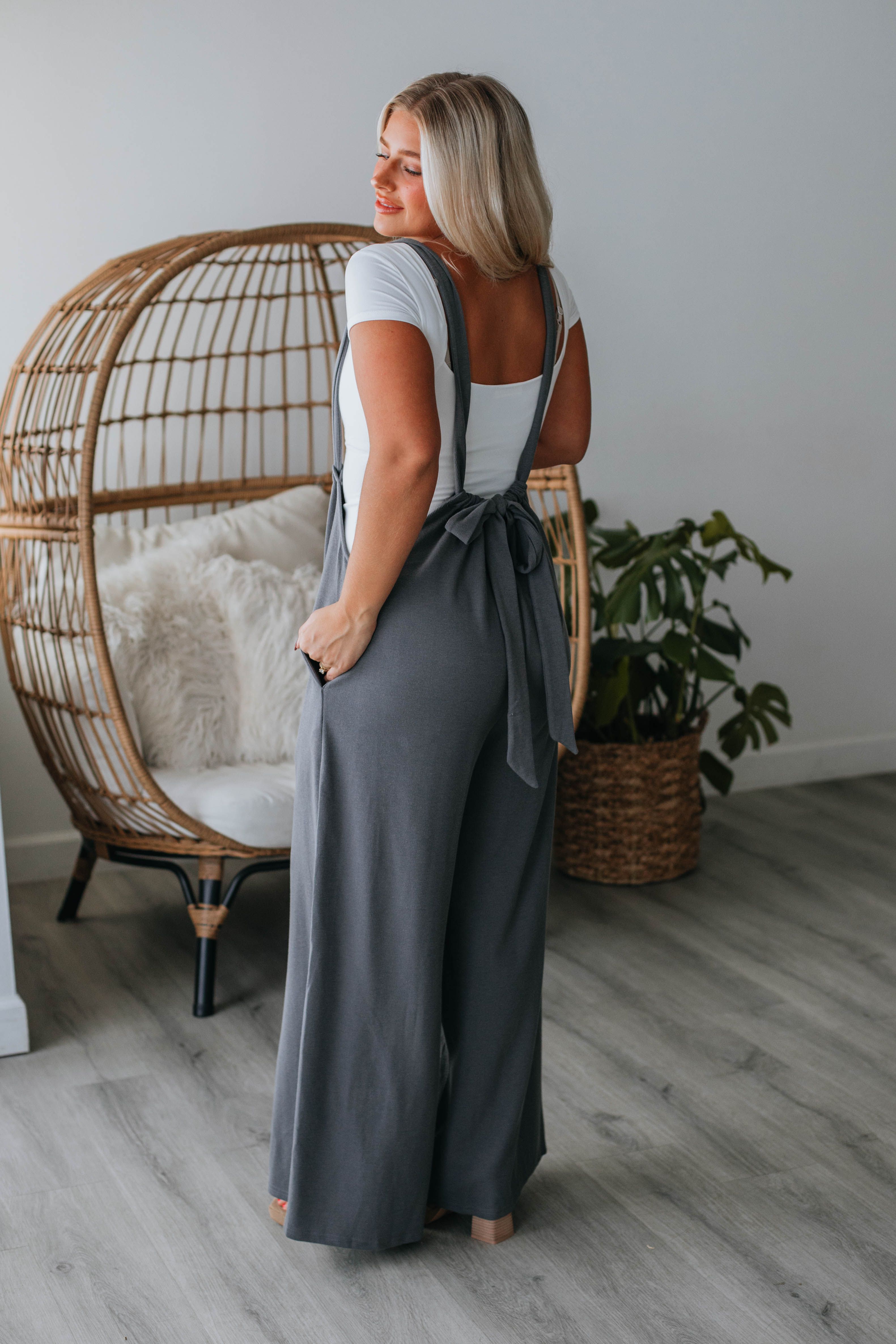 Maggie Jumpsuit - Charcoal sold by Wild Oak Boutique product image thumbnail 3