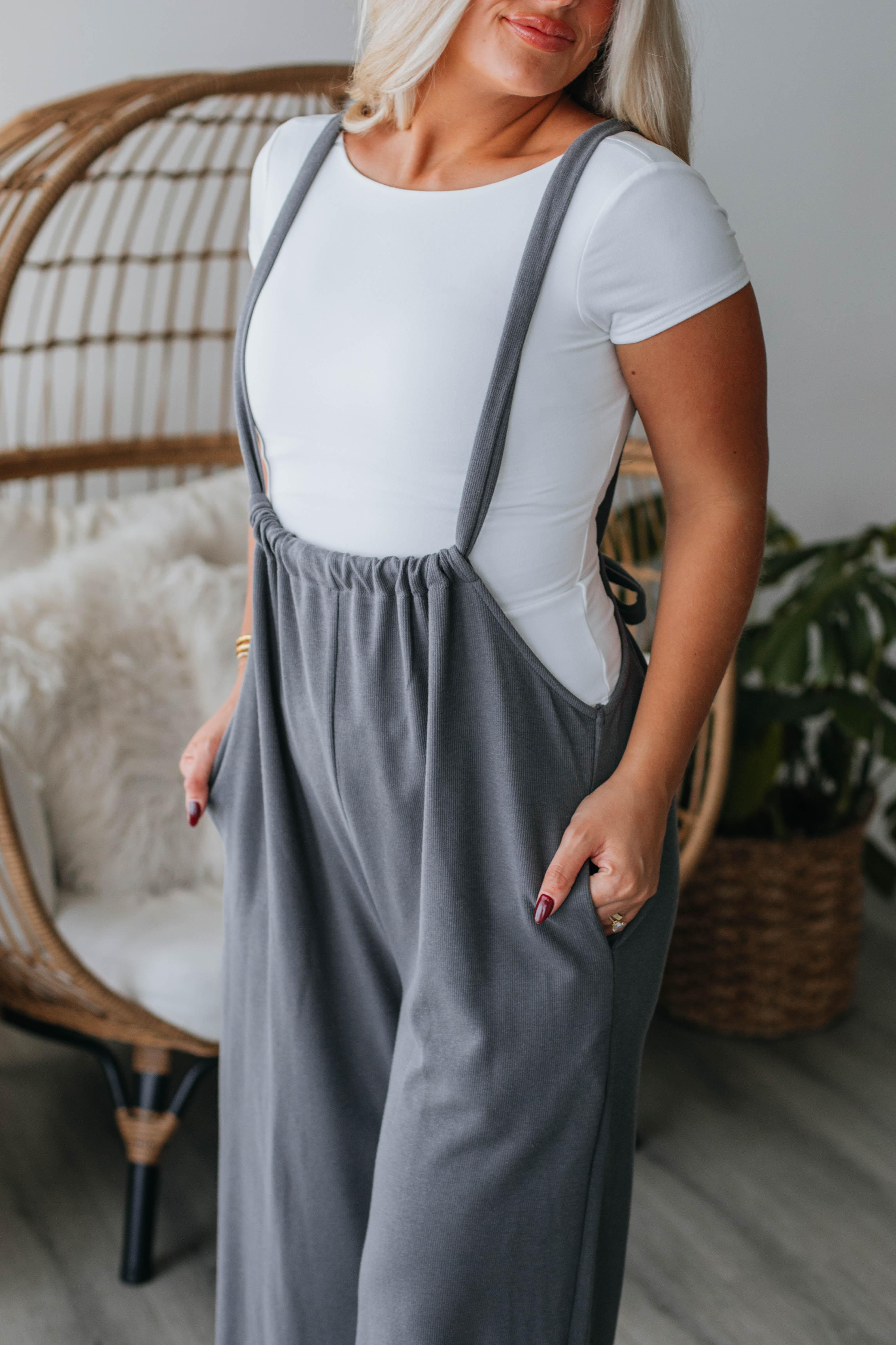 Maggie Jumpsuit - Charcoal sold by Wild Oak Boutique product image thumbnail 2